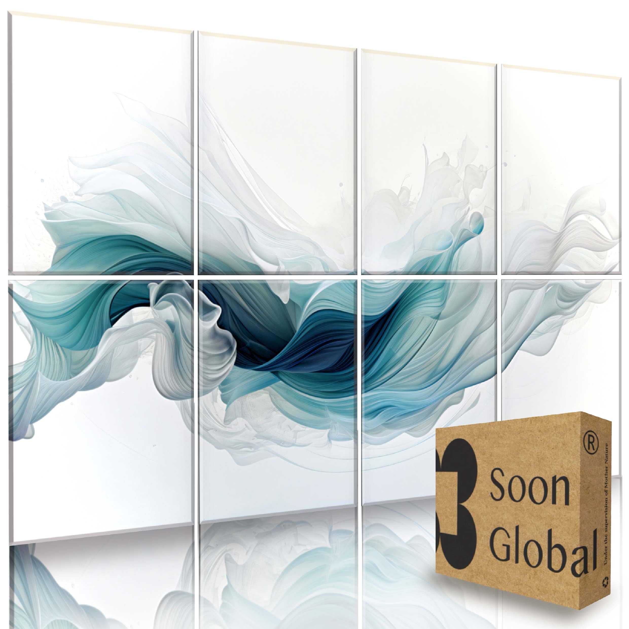 Soon Global 8 Pack Acoustical Wall Panels,48 X 32 Inches Sound Absorbing Panels, Decorative Acoustical Wall Panels, Acoustic Tre