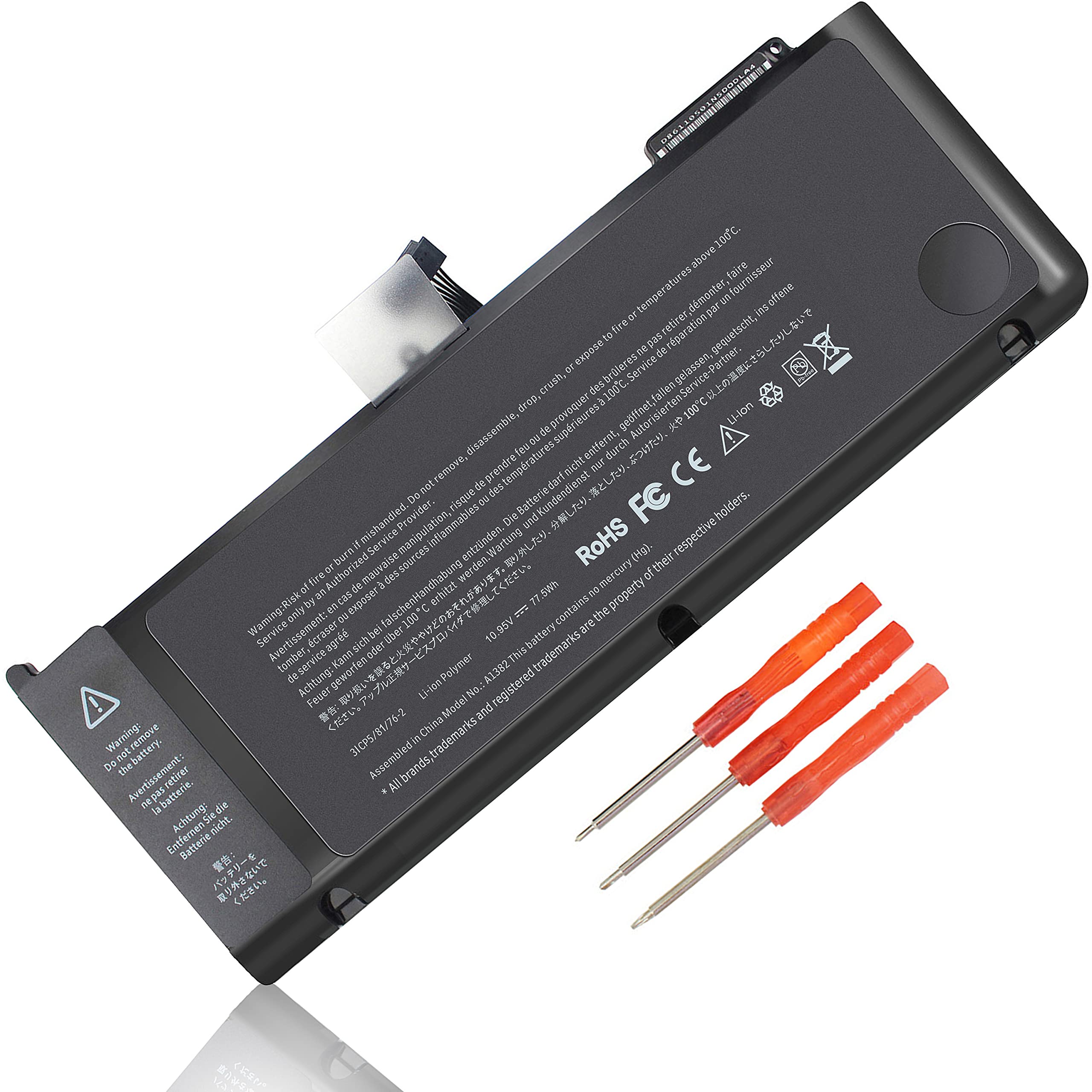 Zayaupvl A1382 A1286 Battery For Macbook Pro 15 Inch (Only For Early 2011 Late 2011 Mid 2012) Mc721Ll/A Mc723Ll/A Md035Ll/A Md31
