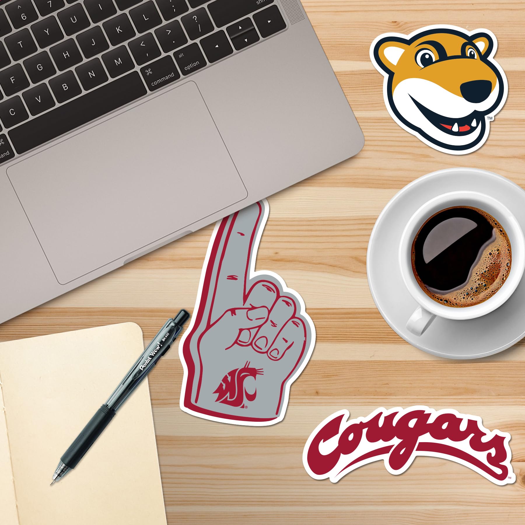 Washington State University 8Ct Vinyl Large Deluxe Stickers Variety Pack   Laptop, Water Bottle, Scrapbooking, Tablet, Skateboar