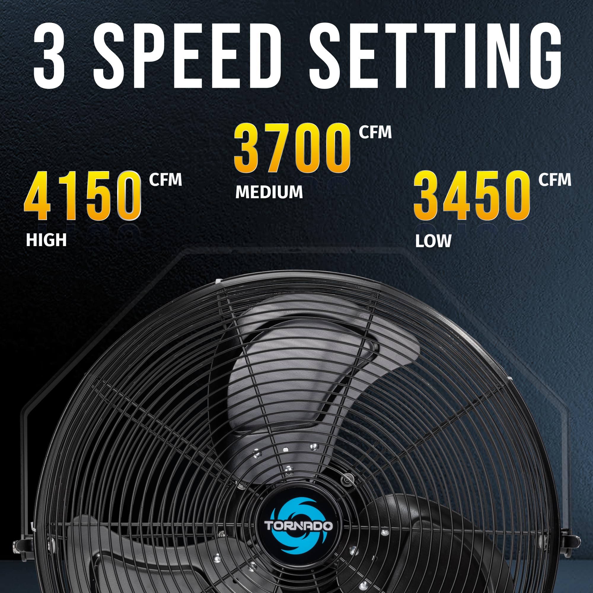 Tornado 2 Pack 18 Inch Outdoor Rated Ipx4 Water-Resistant High Velocity Industrial Wall Mount Fan For Commercial, Industrial, Gr