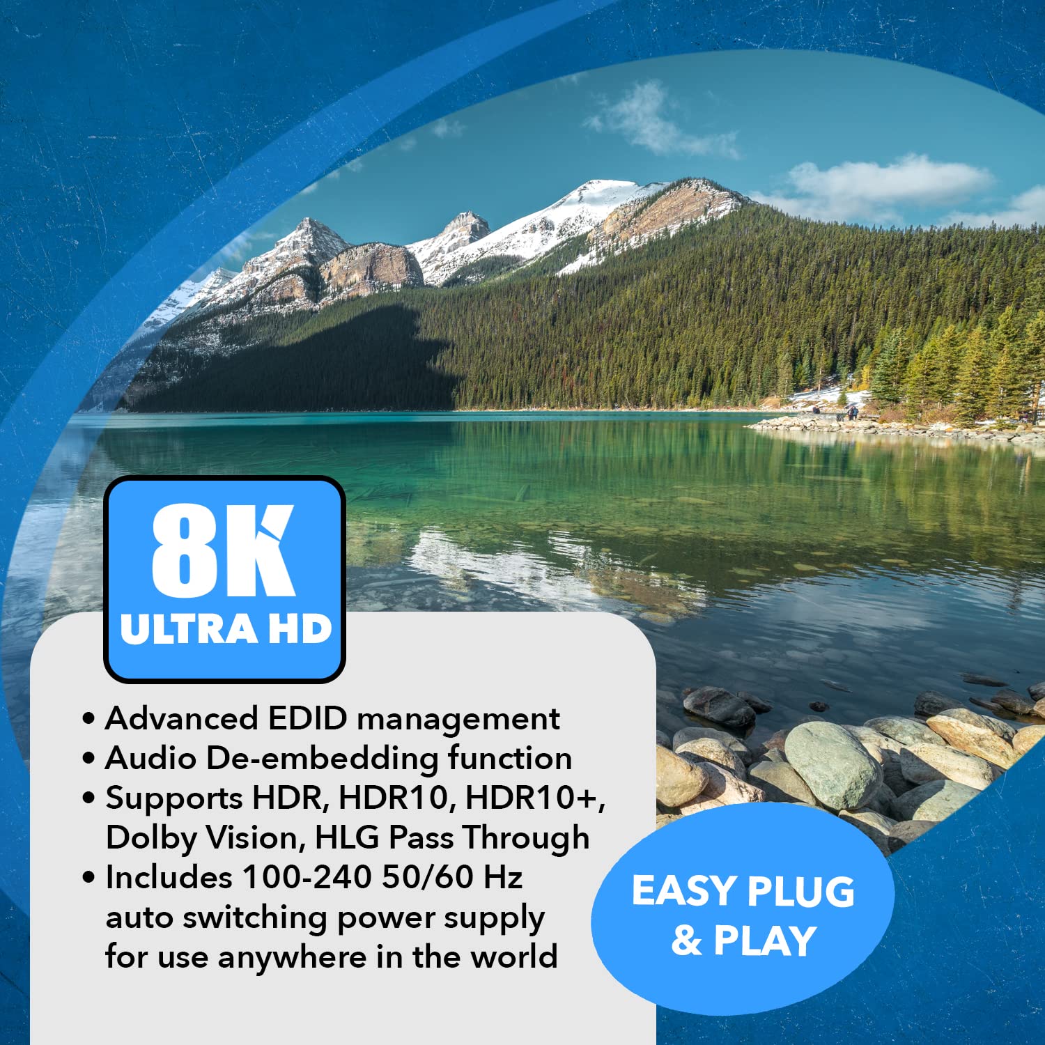 Orei 8K Hdmi 2.1 Switch 4K@120Hz Switcher 2 In 1 Out, With Audio Extraction 48Gbps Bandwidth, Ideal For Gaming And Streaming (Bk