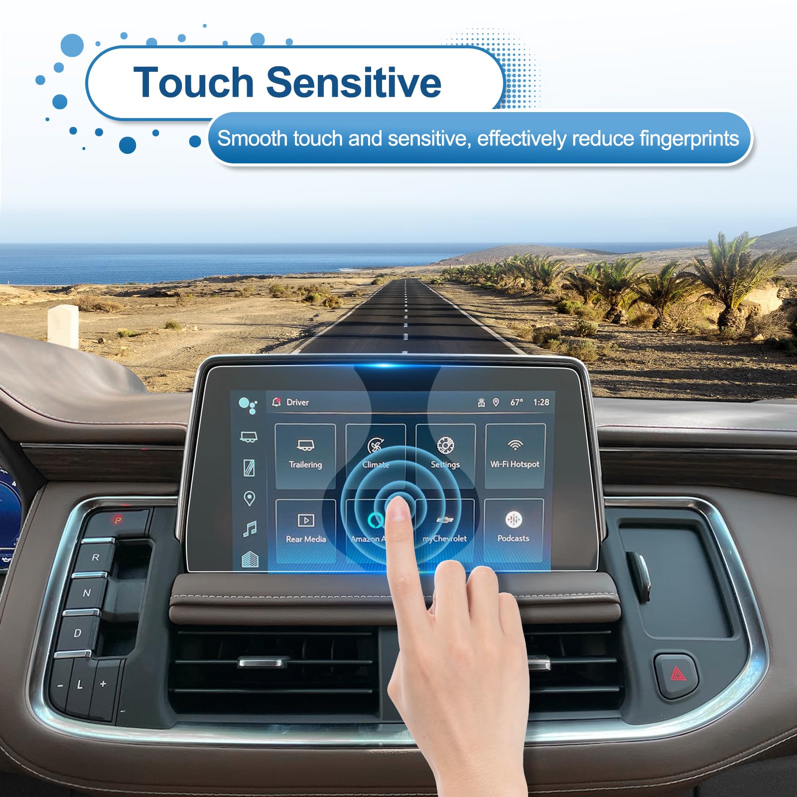 Coleya 2021 2022 2023 2024 Yukon Screen Protector For Gmc Yukon (Sle/Slt/At4) 10.2 Inch Touch Screen, 2023 Yukon Tempered Glass