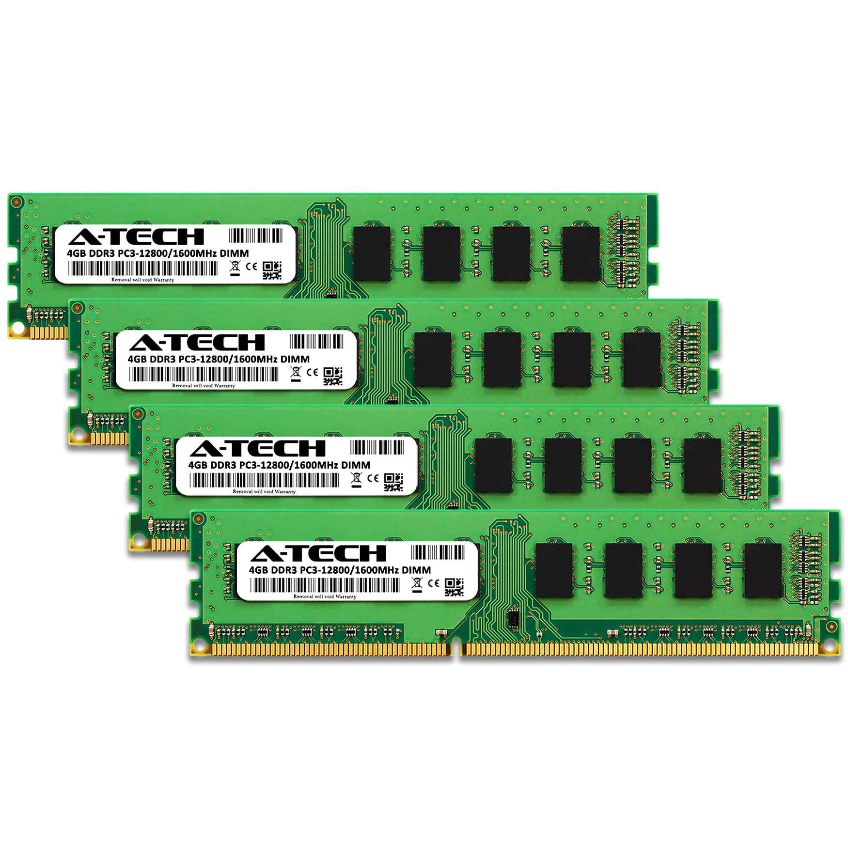 A Tech 16Gb (4X4Gb) Ddr3 1600Mhz Pc3 12800 Cl11 Dimm 240 Pin Non Ecc Udimm Desktop Ram Memory Modules