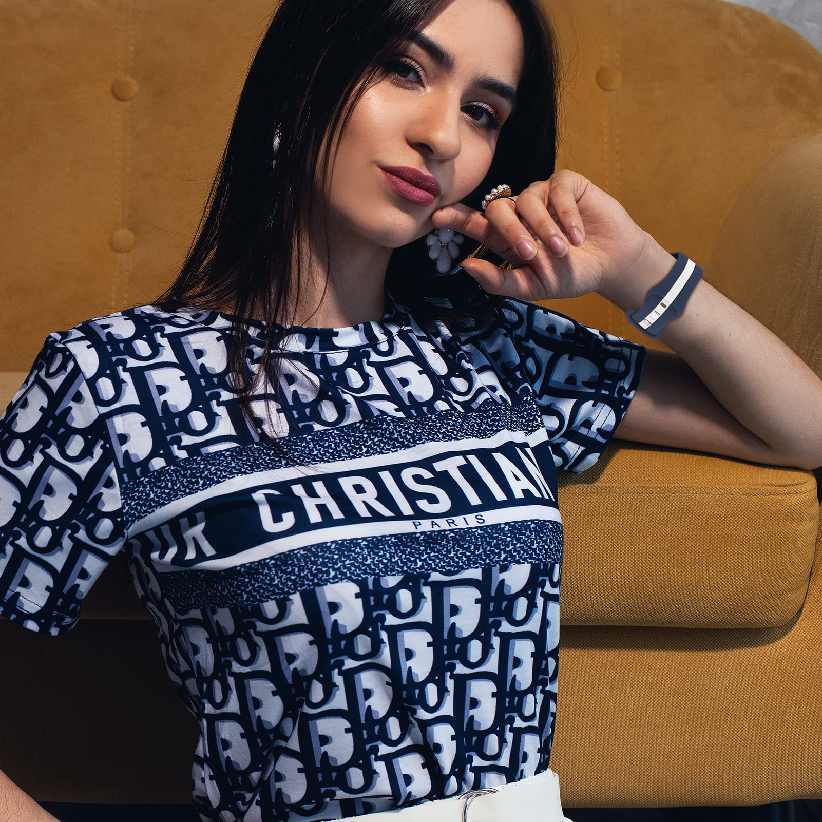 Designer Sport Band Compatible With Apple Watch Iwatch Bands 38Mm 40Mm 41Mm 42Mm 44Mm 45Mm 49Mm Men Women, Soft Silicone Strap W