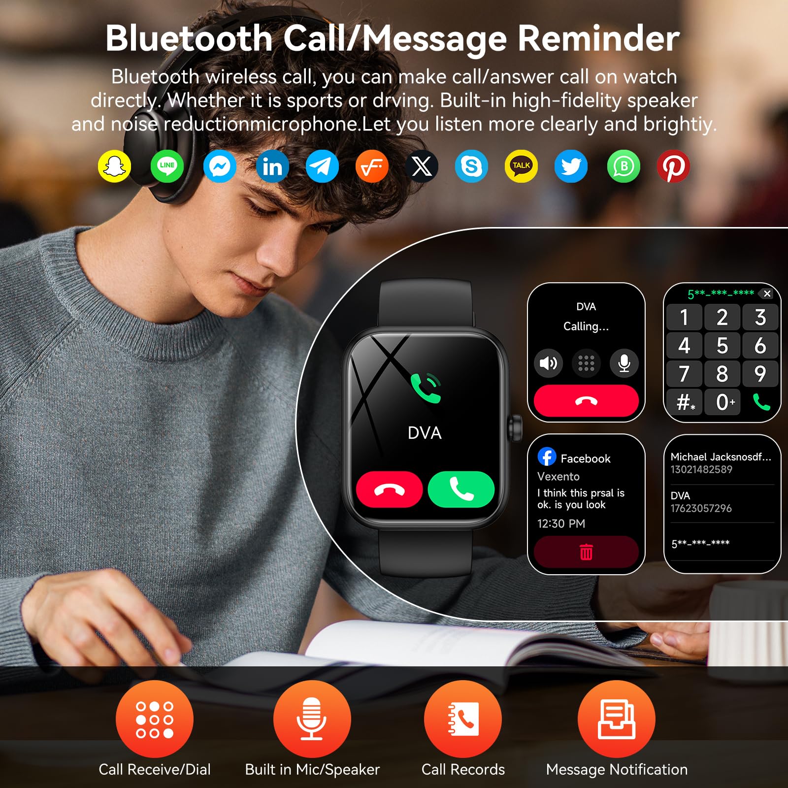 Smart Watch, Smart Watches For Men Women(Answer/Make Call), 1.83 '' Hd Fitness Tracker With 110+ Sport Modes, Heart Rate, Sleep/