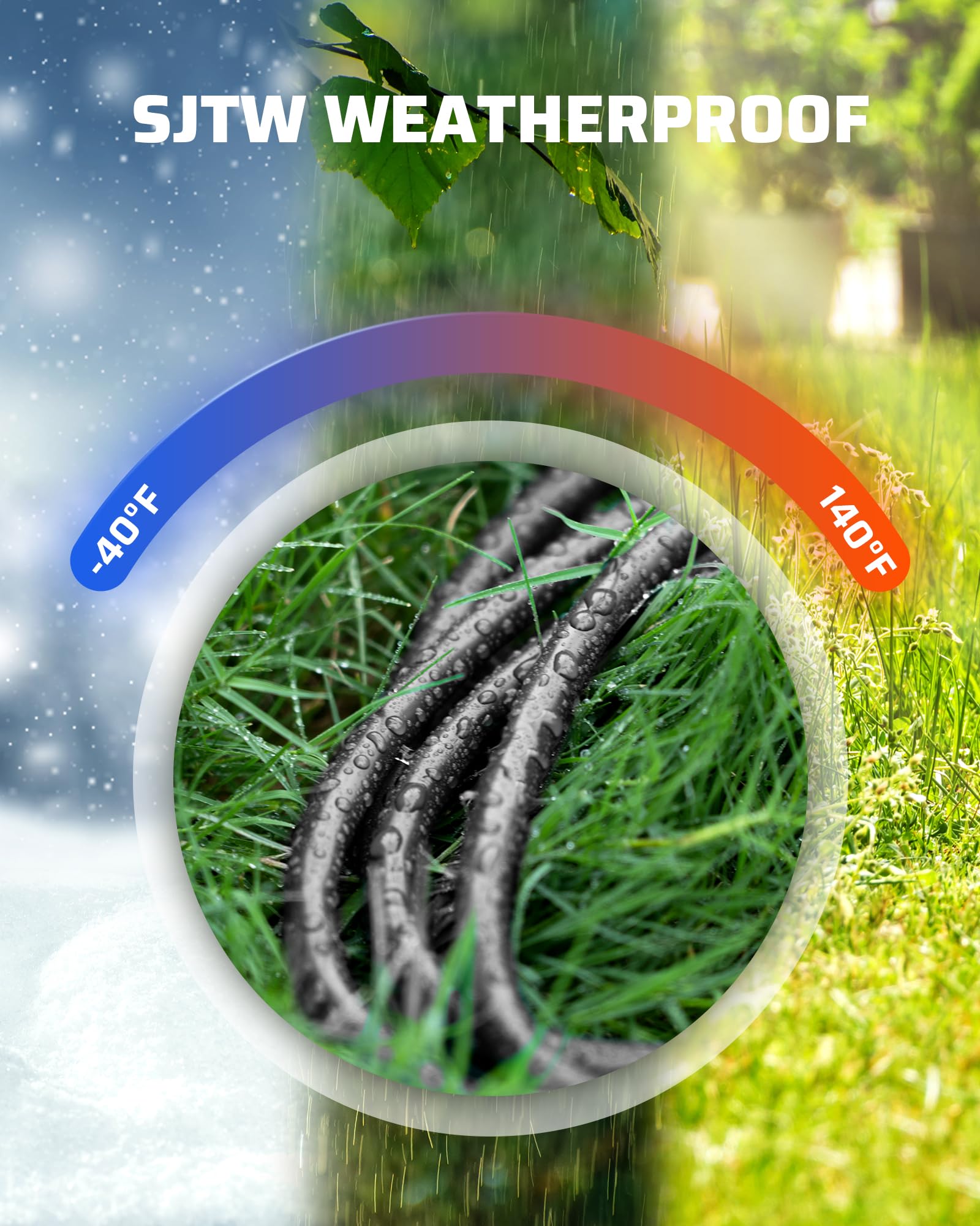 Dewenwils 3 Foot Extension Cord, 16 Awg Sjtw Weatherproof Power Cable For Indoor Outdoor Use, 3 Prong Grounded Outlets Plugs For