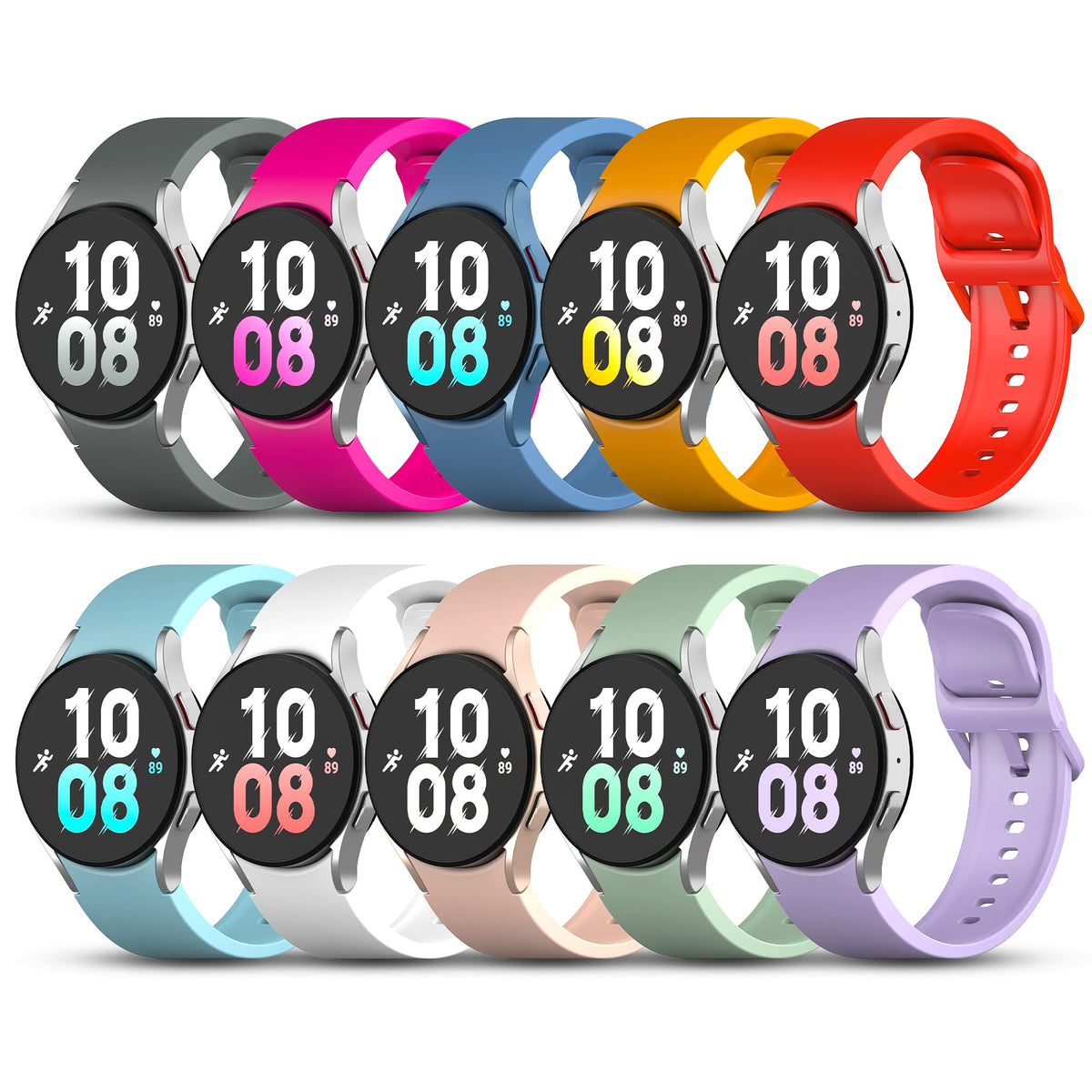 Ggking 10 Pack Compatible With Samsung Galaxy Watch 5 Band Galaxy Watch 6 Band Galaxy Watch 4 Band Galaxy Watch 5 Pro Galaxy Wat