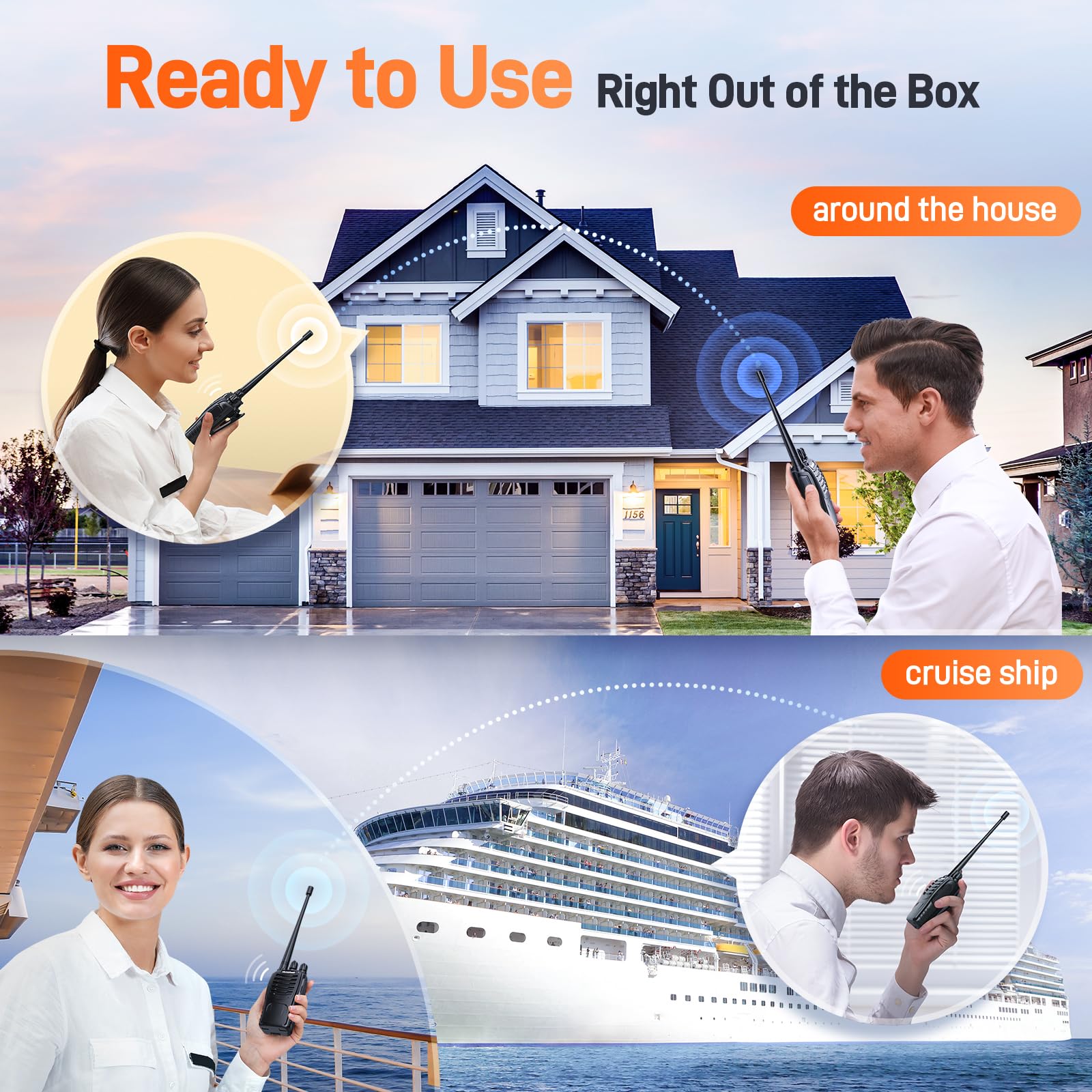 Arcshell Rechargeable Long Range Two Way Radios With Earpiece 6 Pack Arcshell Ar 5 Walkie Talkies Li Ion Battery And Charger Included