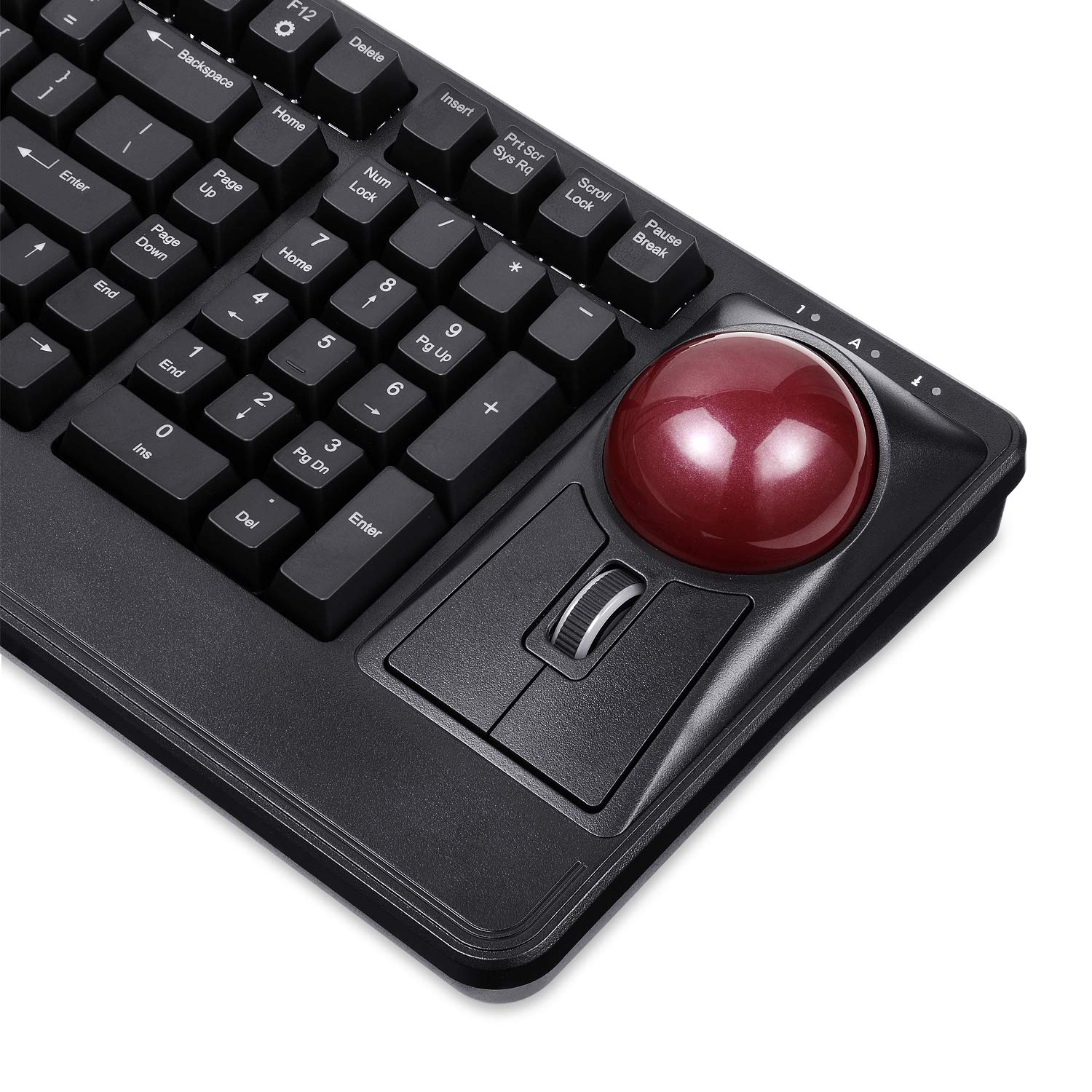 Perixx Periboard 522 Wired Trackball Mechanical Keyboard, Build In 2.17 Inch Trackball With Pointing And Scrolling Feature, Durable 3.2Lbs Weight
