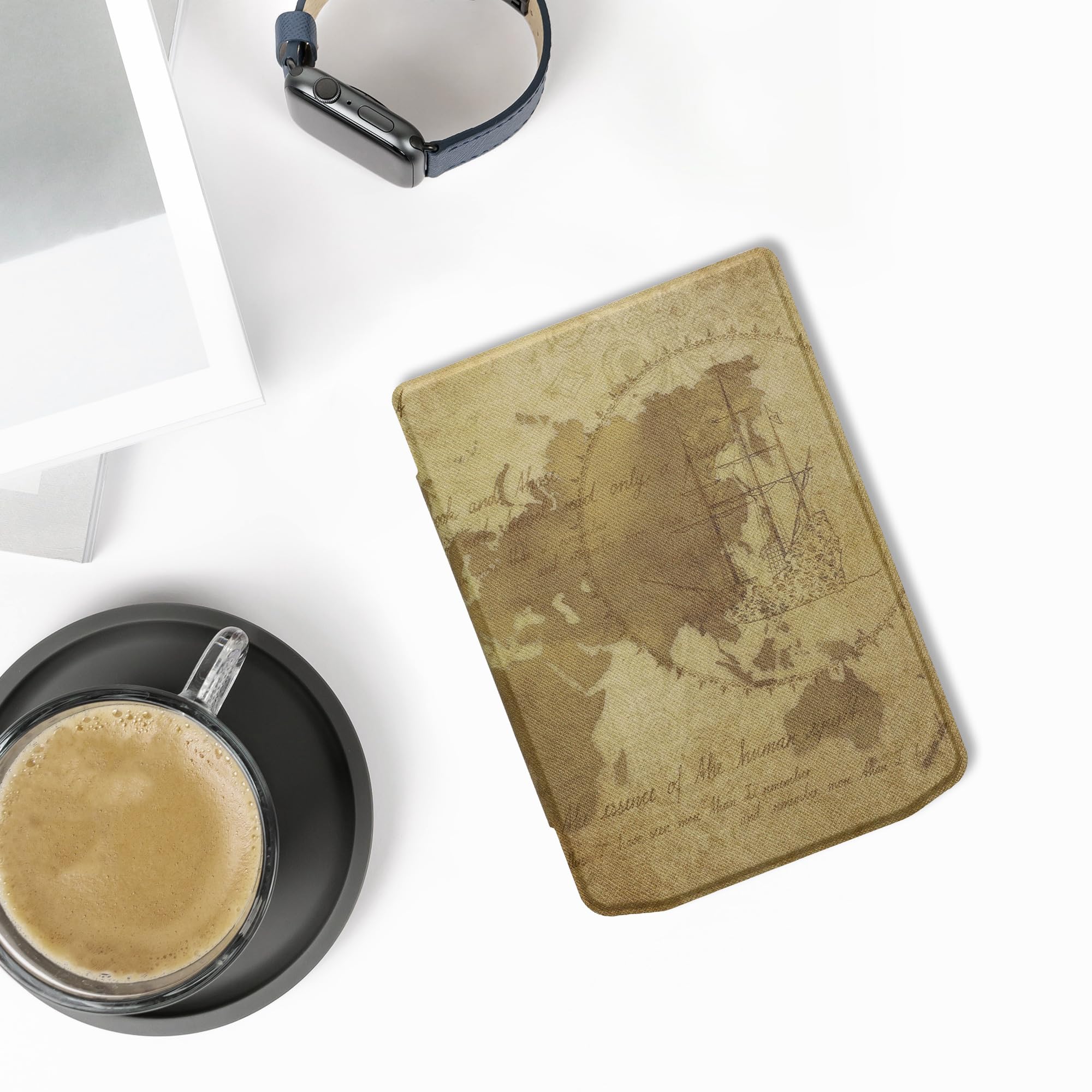 Kwmobile Case Compatible With Pocketbook Verse/Verse Pro/Verse Color/Vivlio Light/Light Hd Case   Ereader Cover   Travel Vintage