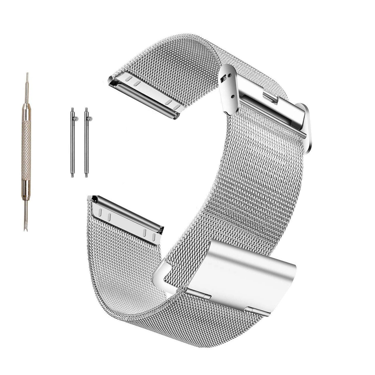 Moran Stainless Steel Mesh Watch Band Quick Release Replacement Strap 18Mm 20Mm 22Mm For Men Women (Silver,22Mm)