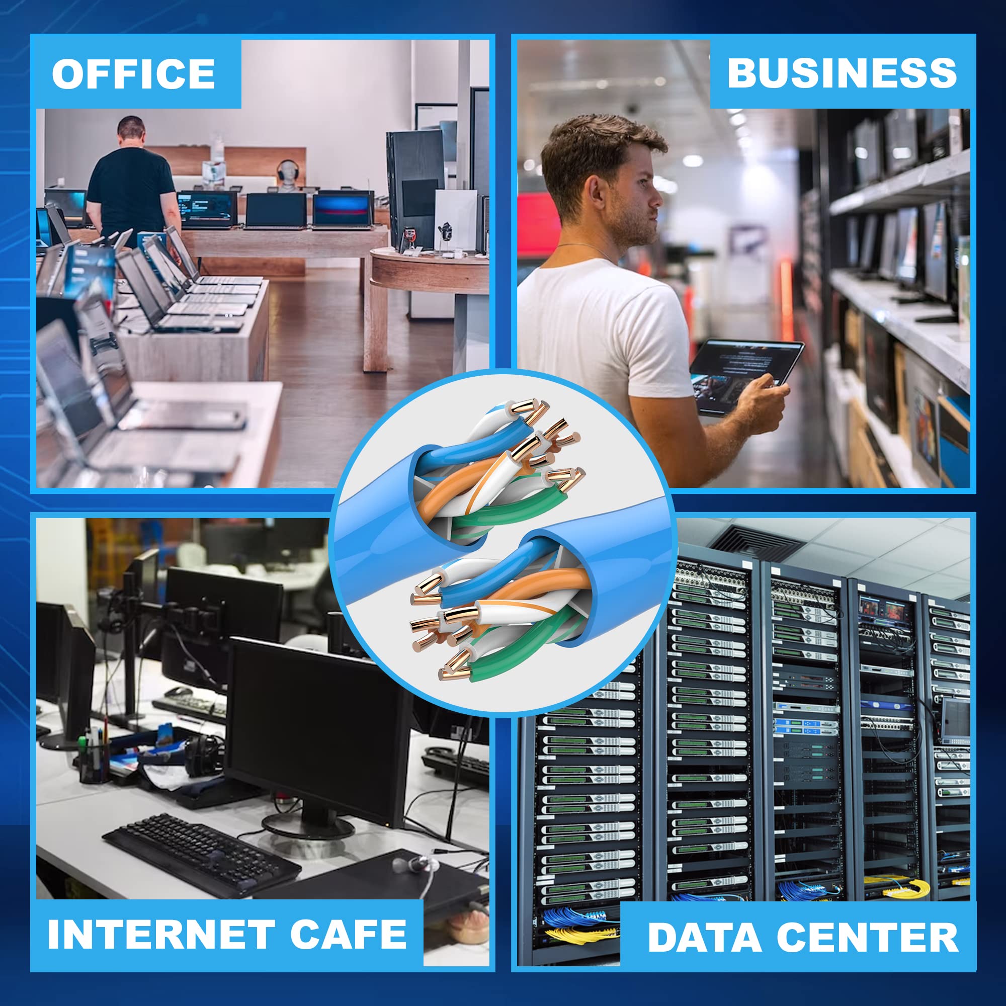 Aaa Cmp Cat6 Plenum Cable 1000Ft | Dsx 8000 Tested | 0.58Mm Solid Conductor | 23Awg Ethernet Plenum Cat 6 Cable | Utp Unshielded