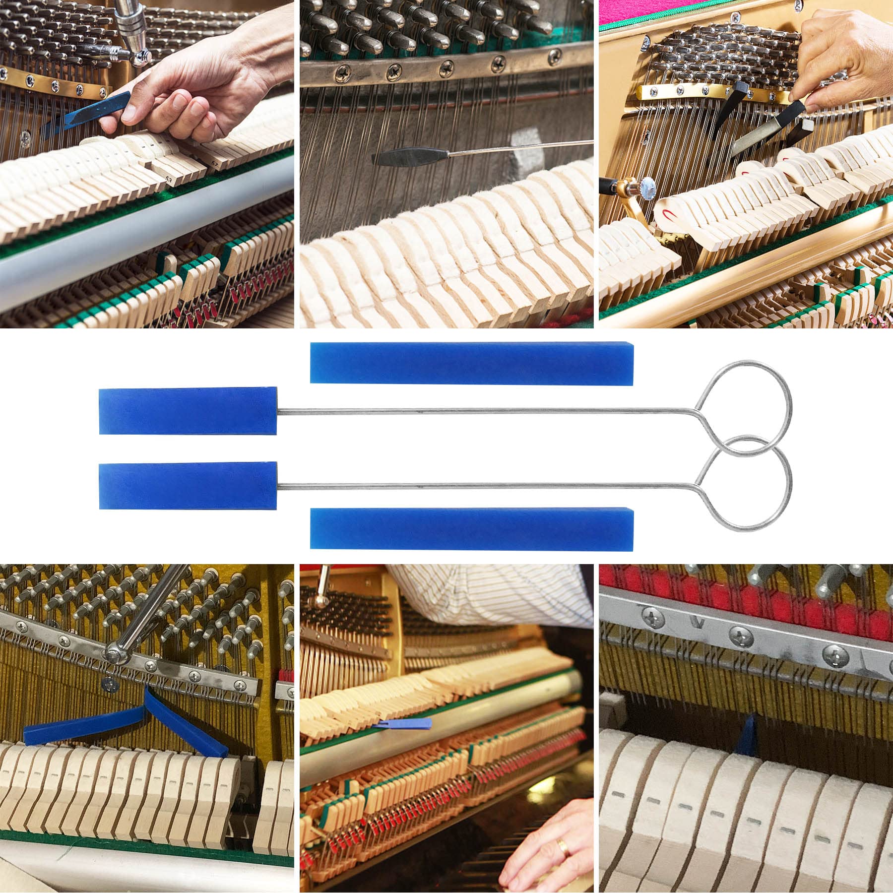 Professional Piano Tuning Kit, Piano Tuner Hammer Mute Kit Tools, Piano Tuning Lever Tools With Case, 6 Pcs