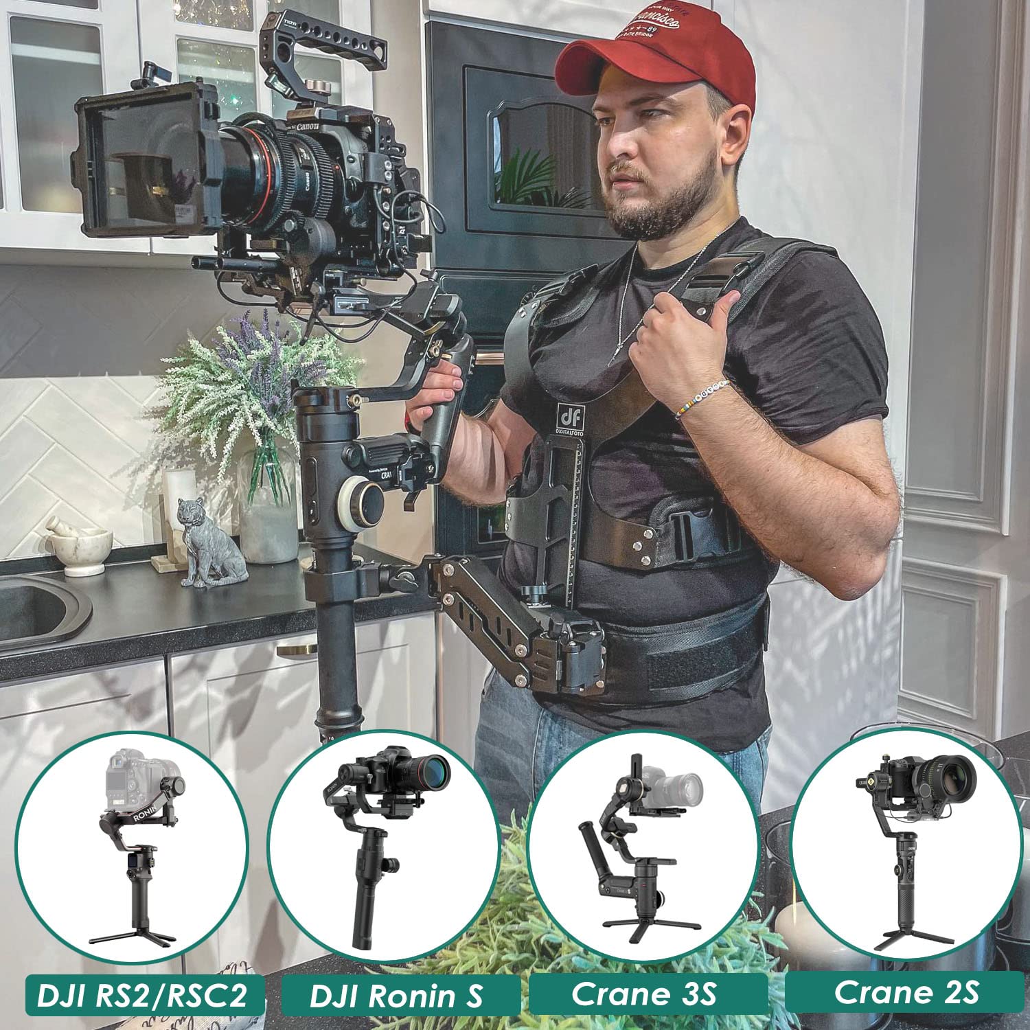 Df Digitalfoto Thanos Se Gimbal Support Vest System,Video Steadicam Compatible With Dji Rs4/Rs 4 Pro/Rs 3/Pro/Rs2/Rsc2,Zhiyun Cr
