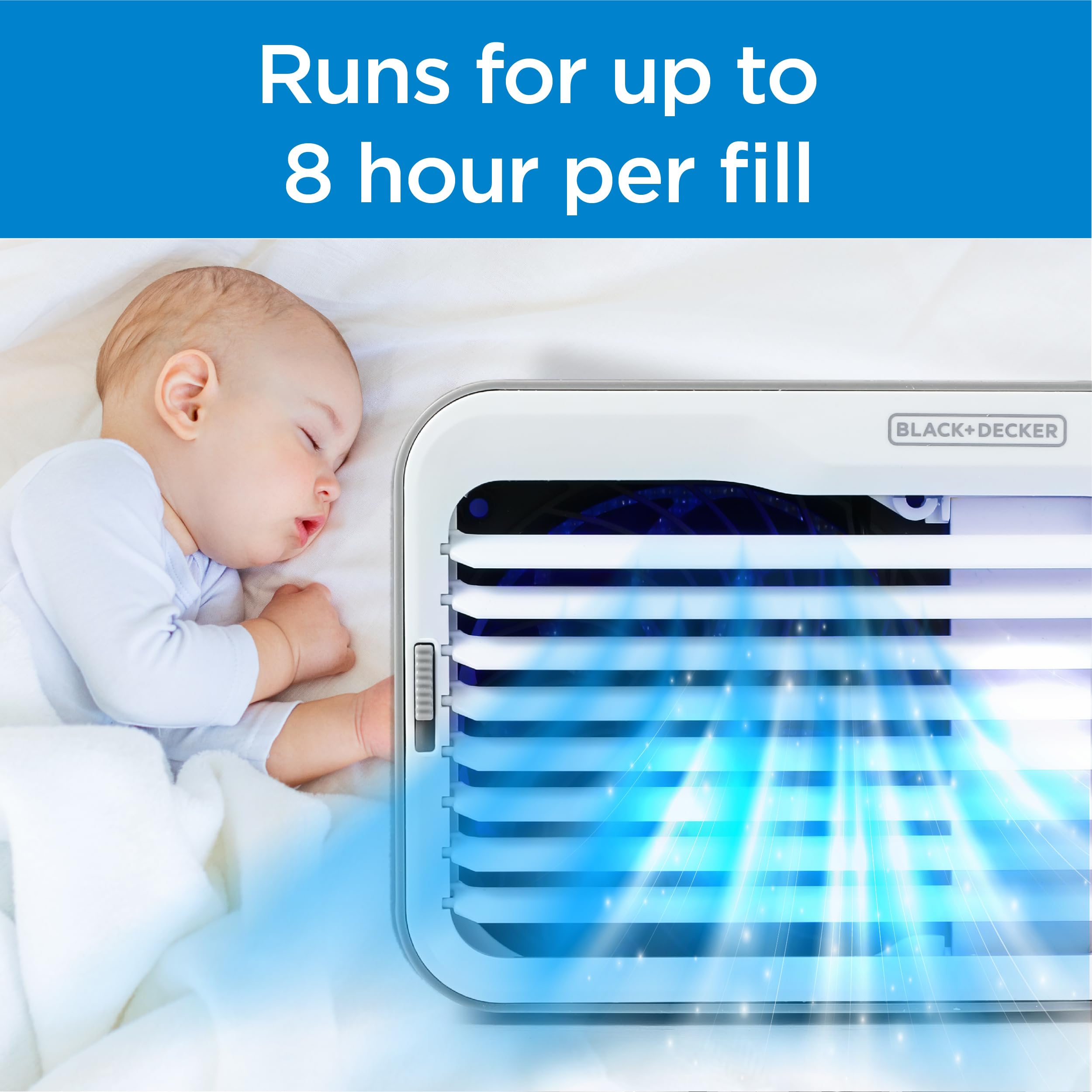Black+Decker Desktop Air Cooler, Personal Portable Fan With 3 Speeds, Evaporative Air Cooler With 0.5L Water Tank, Air Cooler Fa