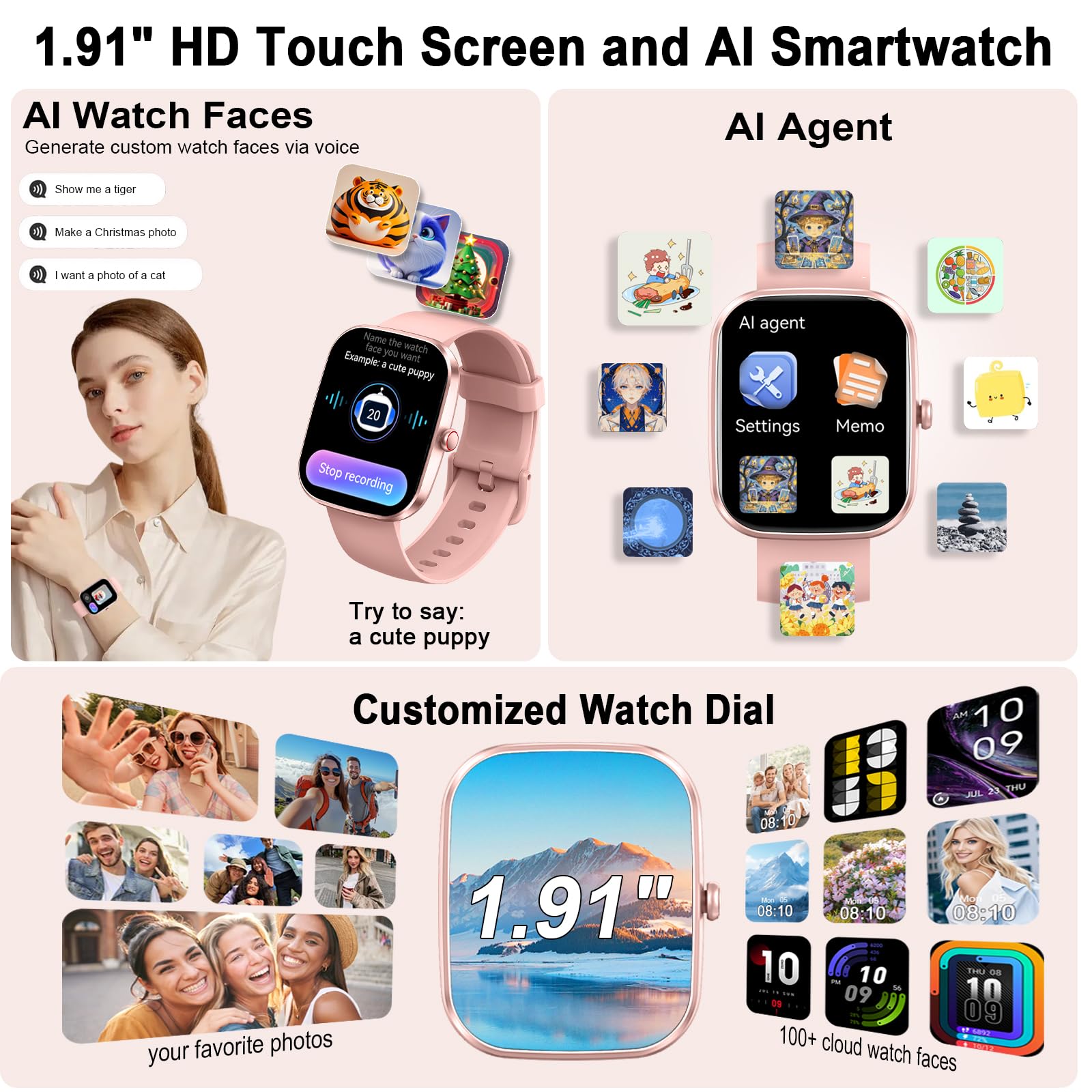 Smart Watch With Ai Chatgpt Built-In (Answer/Make Call), 1.91 Smartwatch For Men Women, 110+ Fitness Activity Tracker, Calories/