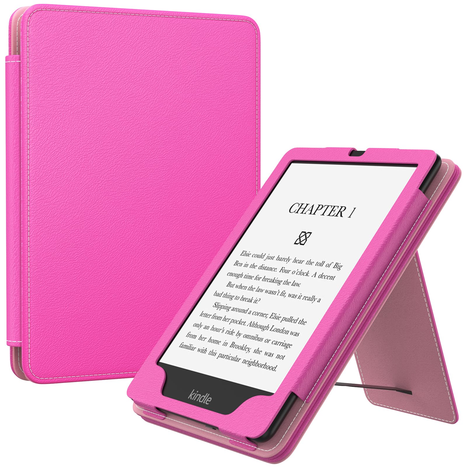 MoKo Case for 7'/6.8' Kindle Paperwhite(12th/11th Generation 2024/2021) and Kindle Colorsoft Signature Edition, Slim PU Shell Cover Case with Auto Wake/Sleep for Kindle Paperwhite 2024, Persian Pink