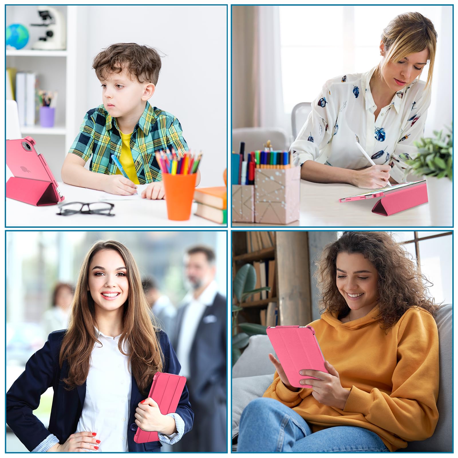 Procase Smart Case For Ipad Mini 7 A17 Pro 2024/Ipad Mini 6 2021 8.3 Inch Ipad Mini 7Th/6Th Gen Case, Hard Back Cover For Ipad Mini 8.3' 7Th Gen A2995/A2996/A2993/6Th Gen A2567 A2568 A2569  Melonpink