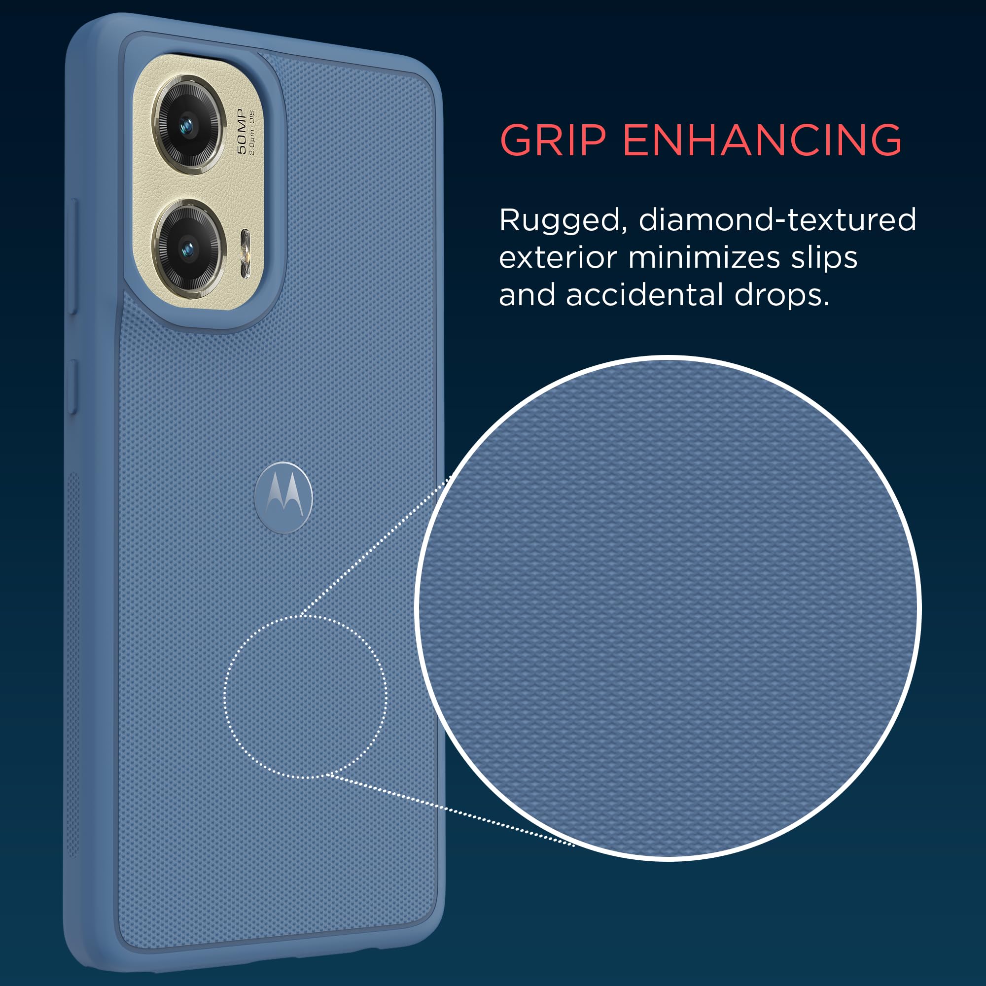 Motorola Moto G Stylus 5G (2024) Textured Protective Case  Dusk Blue   Precision Fit Shock Absorbing Cases For Enhanced Phone Gr