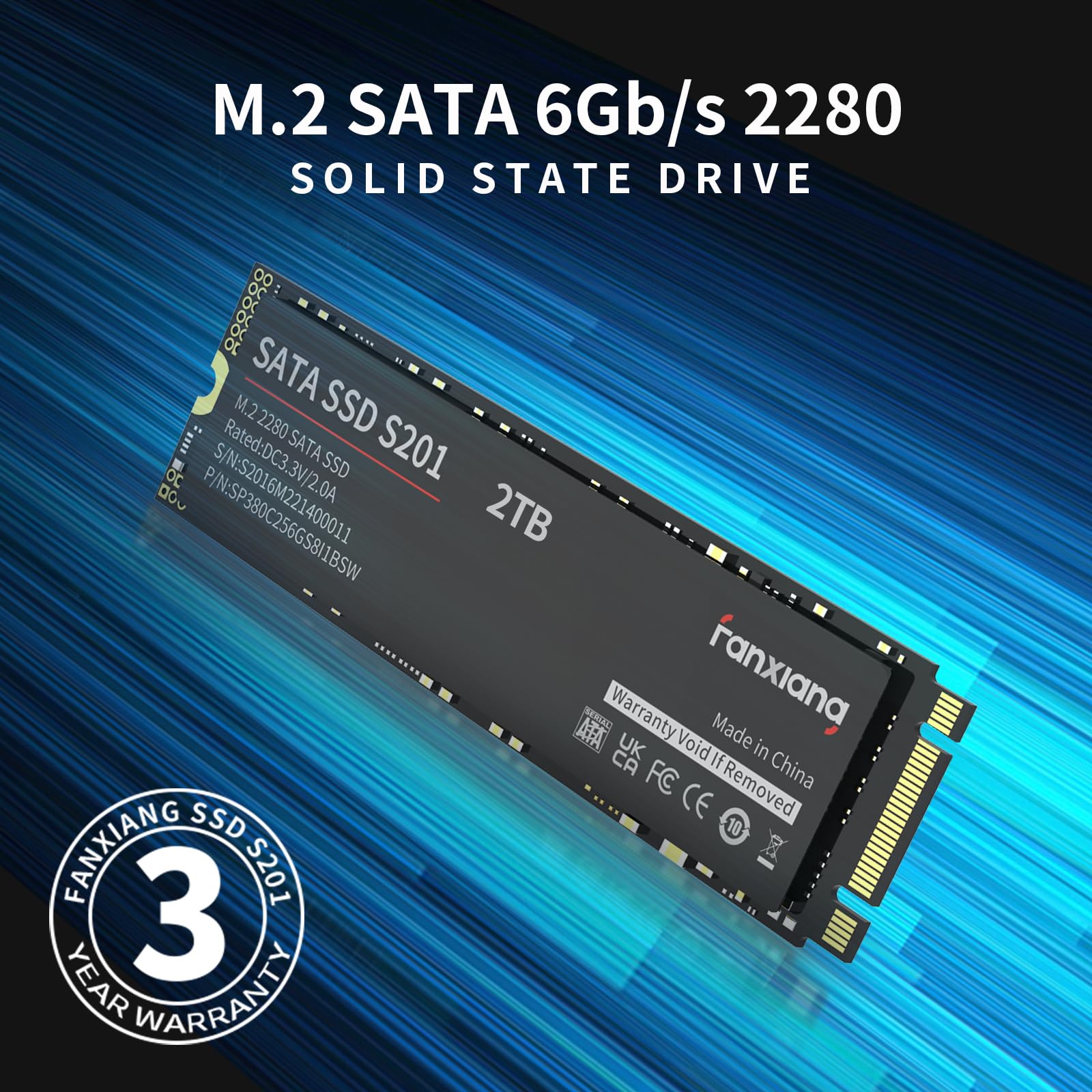 S201 2Tb Ssd, M.2 2280 Sata Iii 6Gb/S Internal Solid State Drive, Slc Cache For Speed Boost, Read Speed Up To 550Mb/Sec, Compati