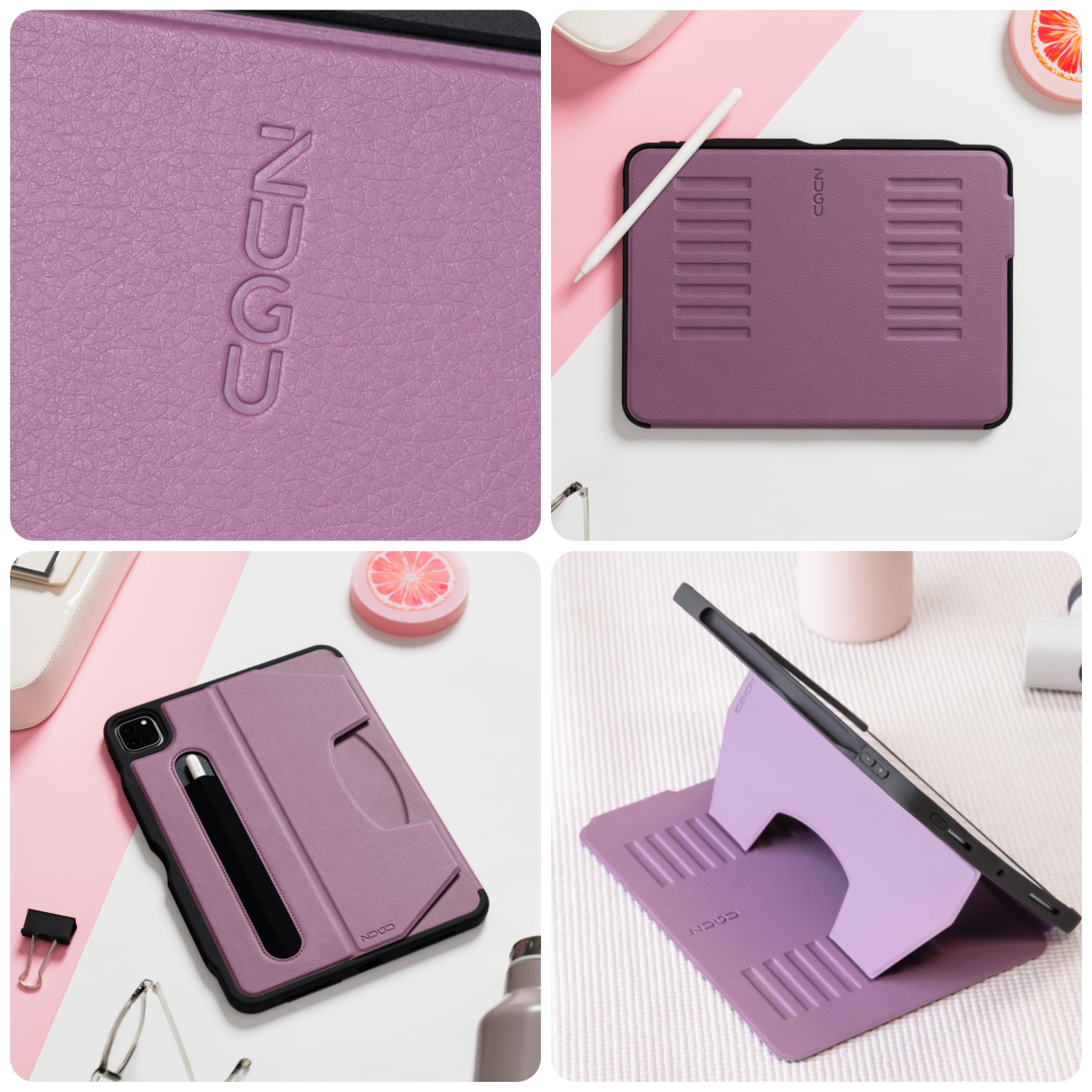 Zugu Case For Ipad Pro 12.9 Case 5Th / 6Th Generation Stand 2021/2022, Slim Protective Cover With Wireless Apple Pencil Charging, Magnetic Stand & Sleep/Wake Magnetic Cover, Berry Purple