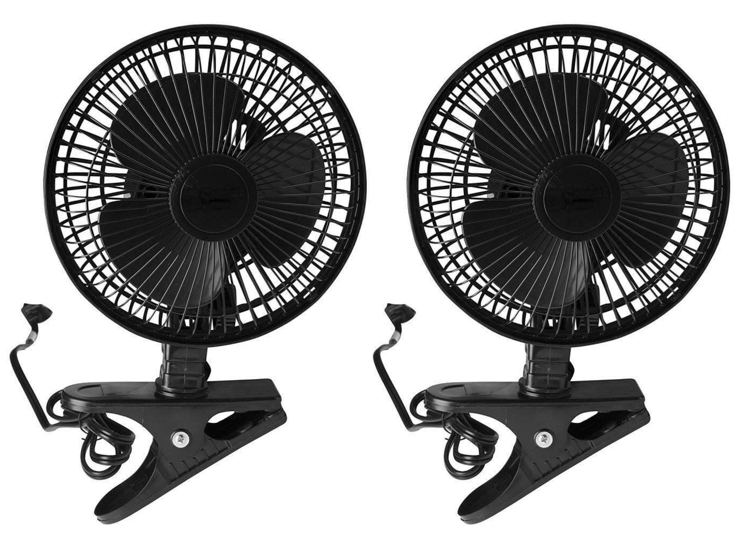Joey'Z 2 Pack   6 Inch   2 Speed   Adjustable Tilt, Whisper Quiet Operation Clip On Fan   Black
