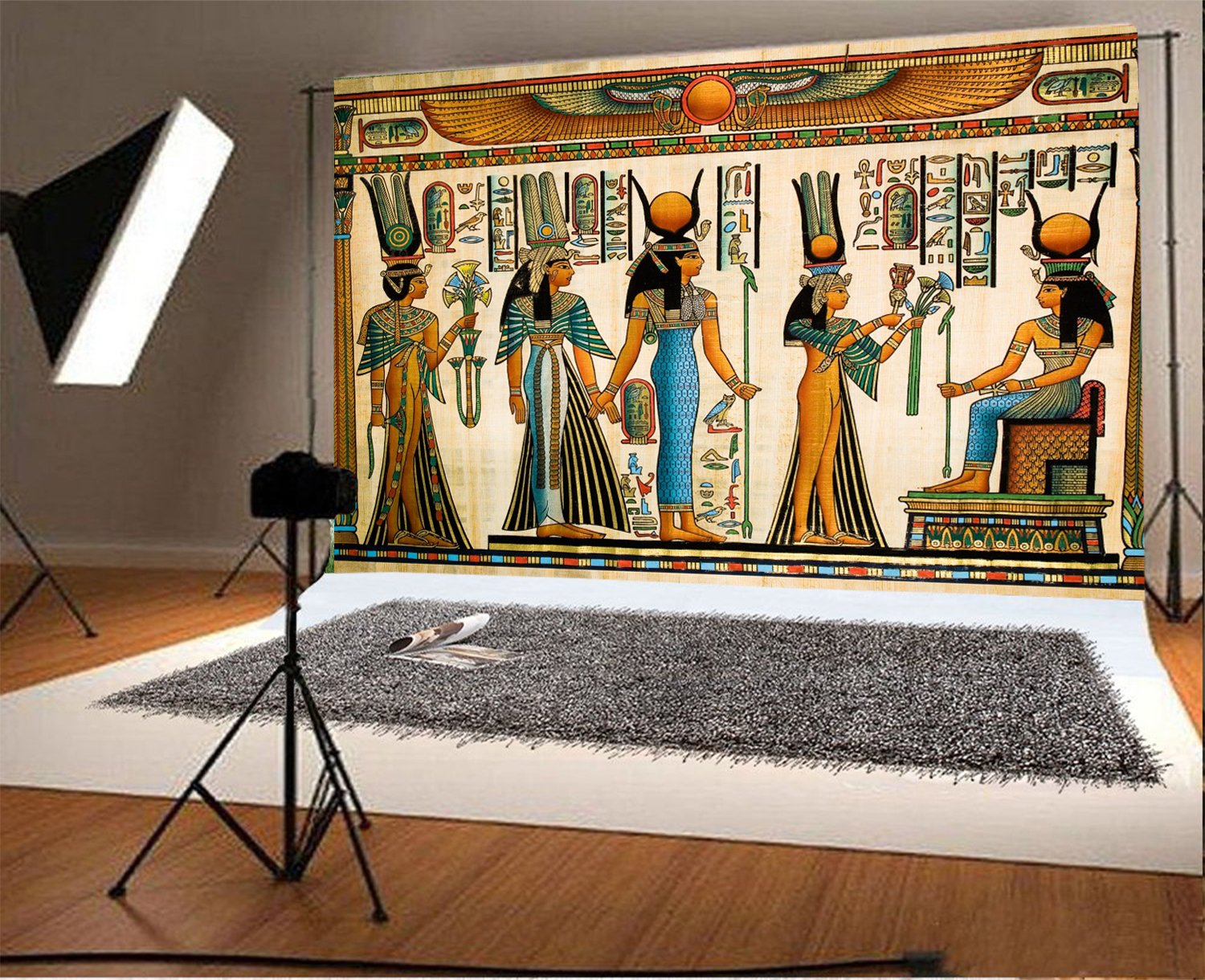Lfeey 5X3Ft Gods Of Egypt Backdrop For Photography Egyptian Decor Ancient Egyptian Mythology Sphinx Egypt Parchment Hieroglyphic