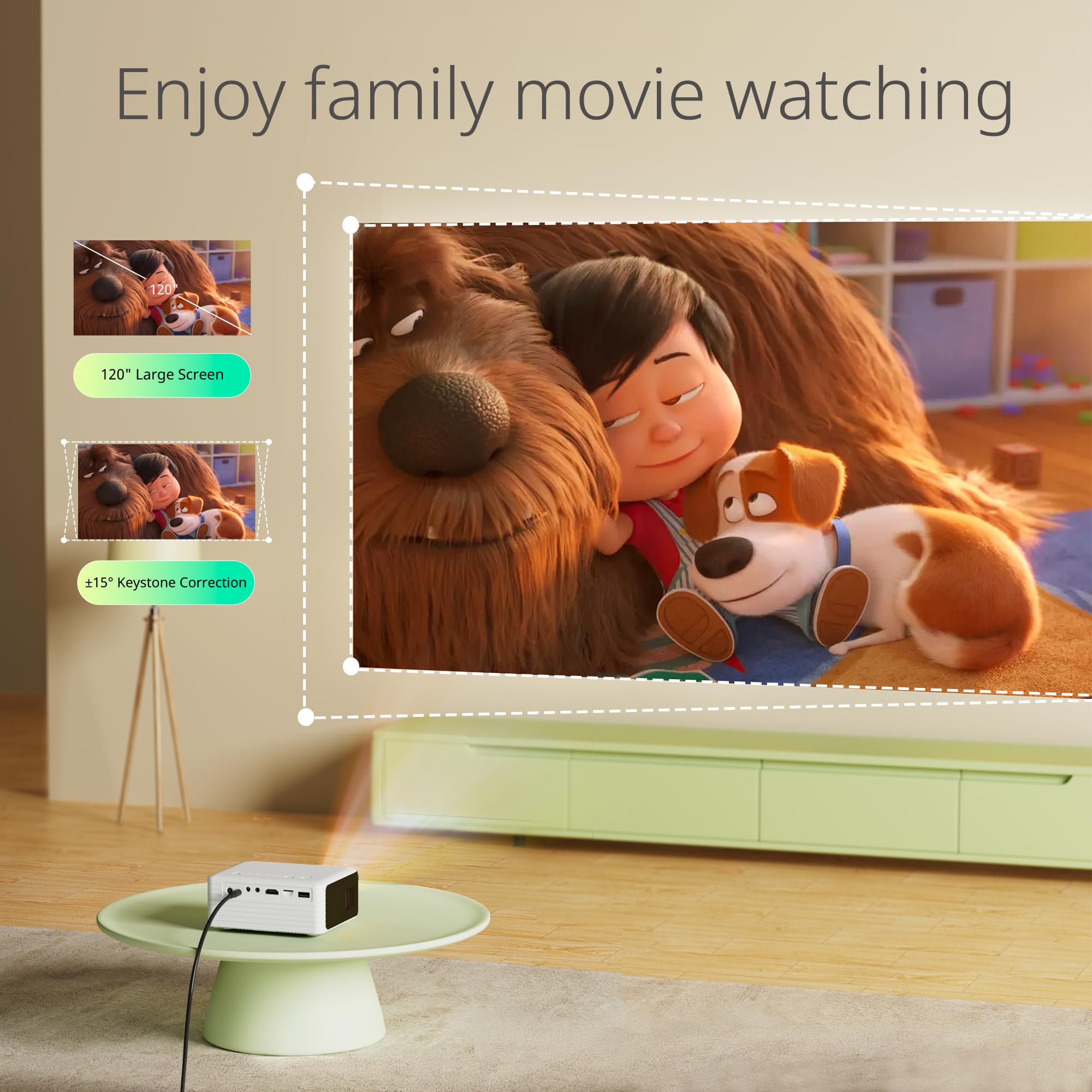 Mini Projector   Yoton 2022 Upgraded Portable Projector Y3, 7500Lumens 1080P Full Hd Supported Phone Projector For Home Theater,