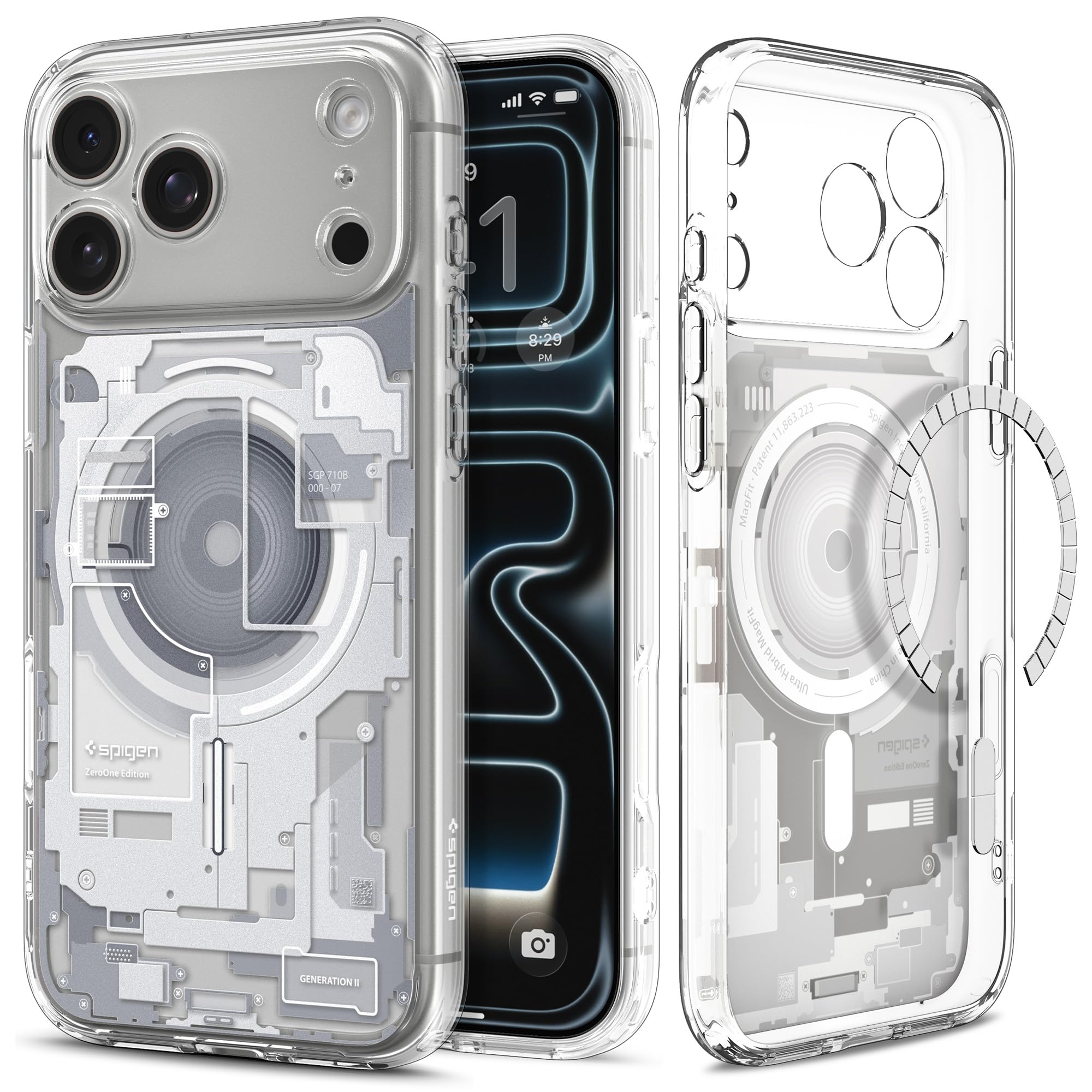 Spigen Ultra Hybrid MagFit Direct Digital Printing Case for iPhone 17 Pro [Custom Design][Compatible with Magsafe] - Zero One Wh