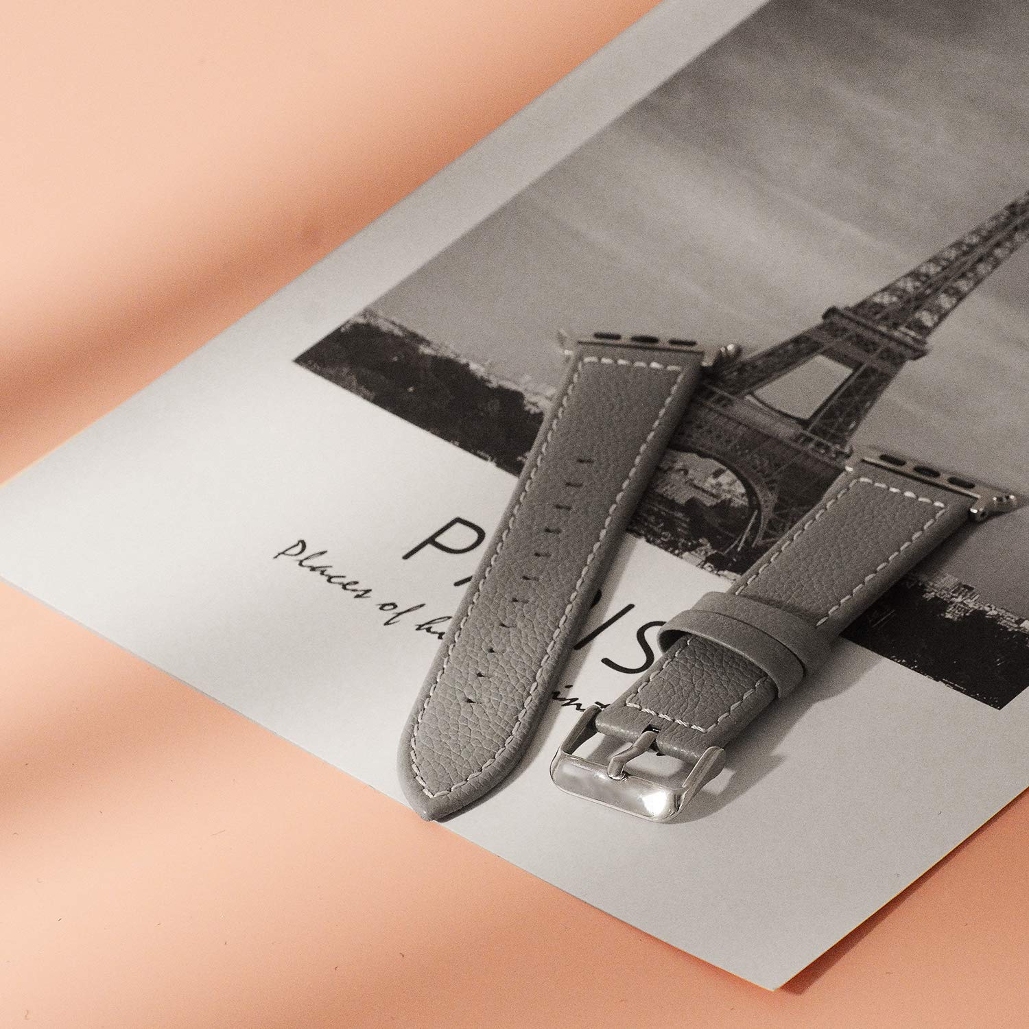 Apple Watch Band 42Mm 38Mm Fullmosa Genuine Leather Iwatch Bands, Grey,42Mm