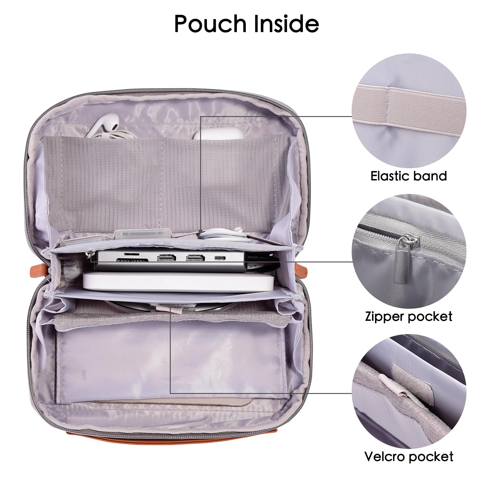 Ddgro Electronics Organizer Travel Pouch   Perfect Accessory Bag For Electronics, Macbook Charger & Cords, Cables, Hard Drive (L