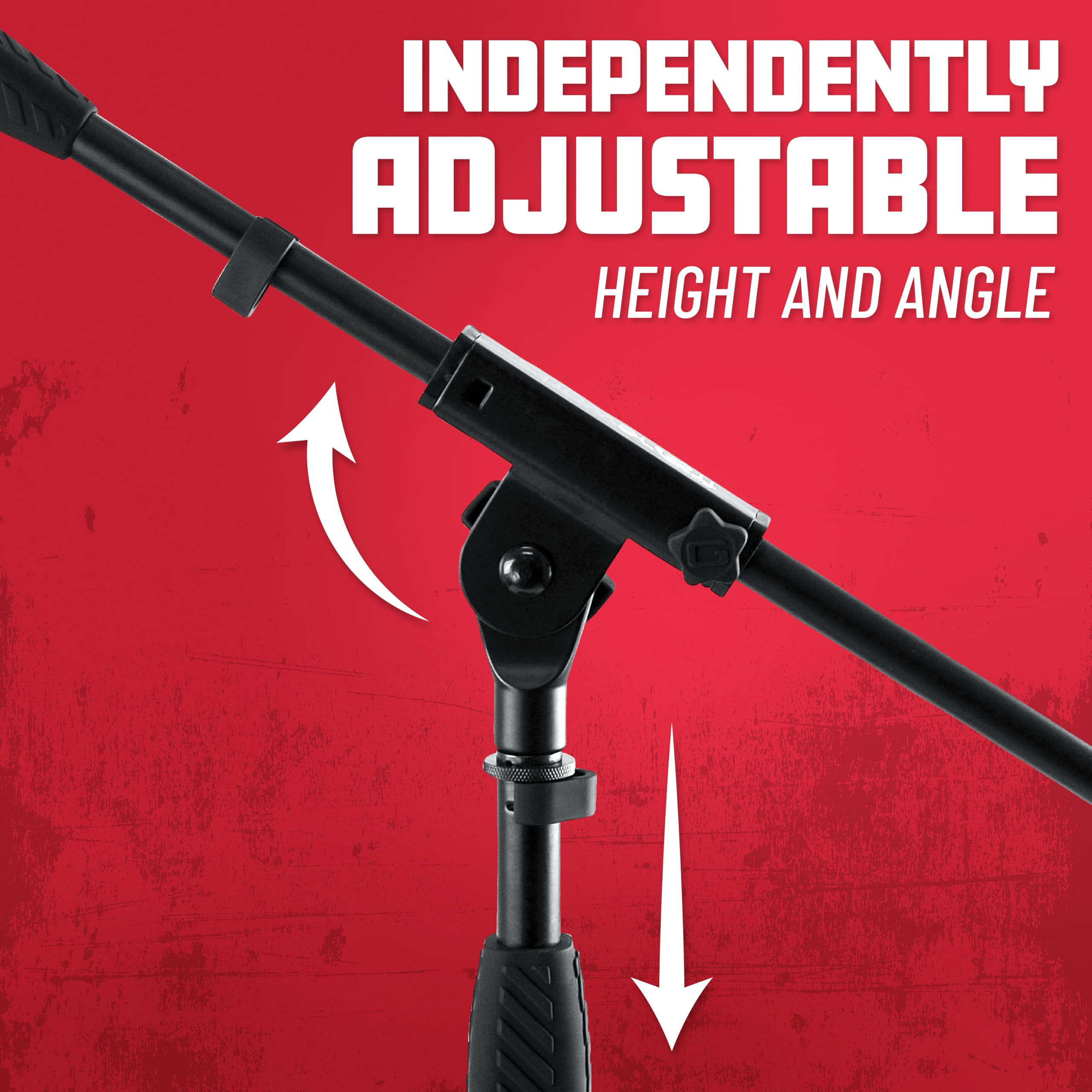 Gator Frameworks Standard Tripod Microphone Stand With Boom Arm,3/8 And 5/8 Adapters, (Gfw-Mic-2010)