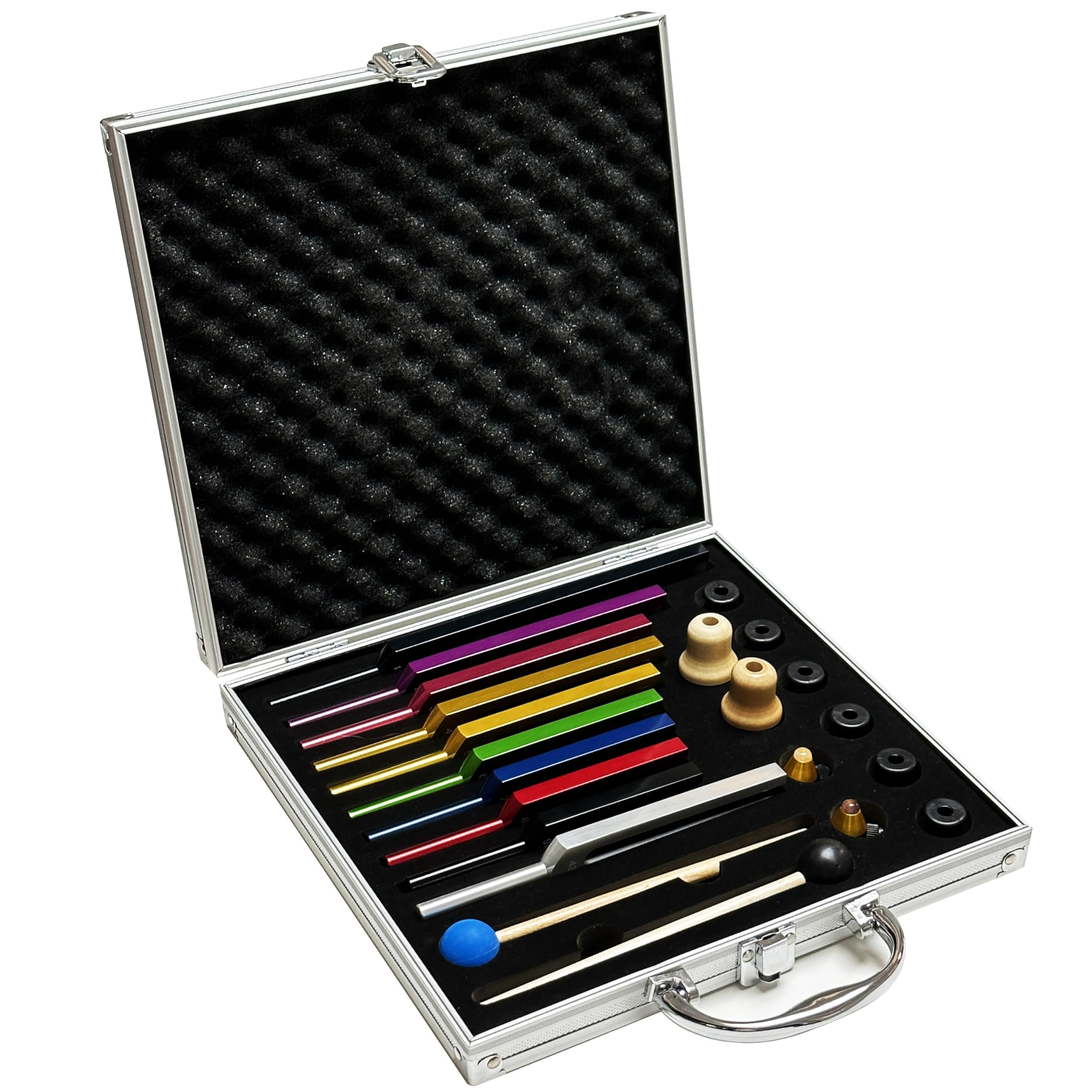 Tenfly Solfeggio Tuning Fork Set   10 Tuning Forks Perfect For Dna Healing, Chakra, Sound Therapy, Multicolour, With Exquisite A