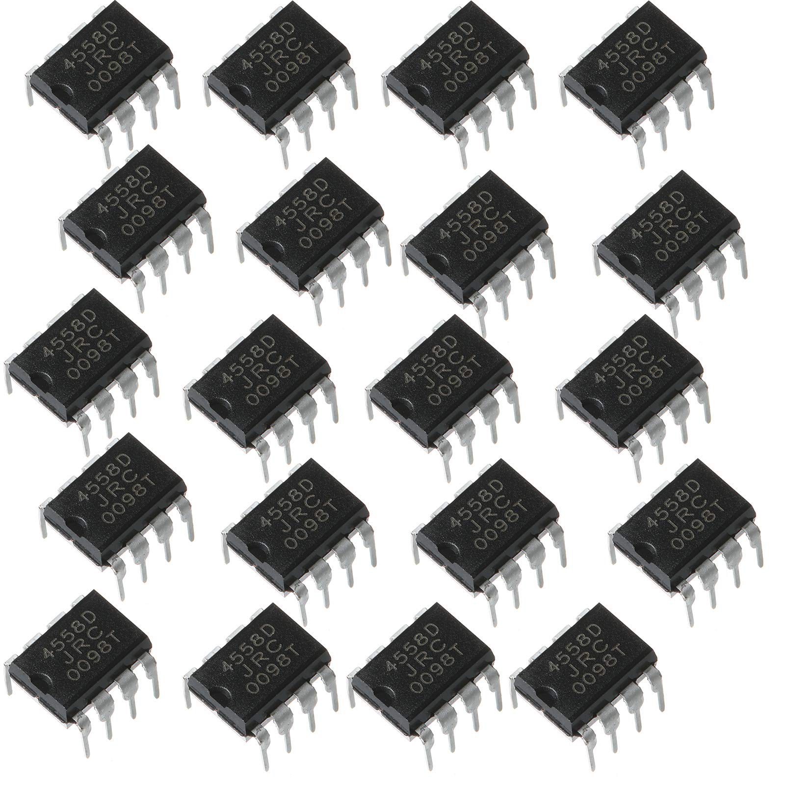 Bridgold 20Pcs Jrc4558 4558 Low Noise Dual Operational Amplifier,8 Dip.