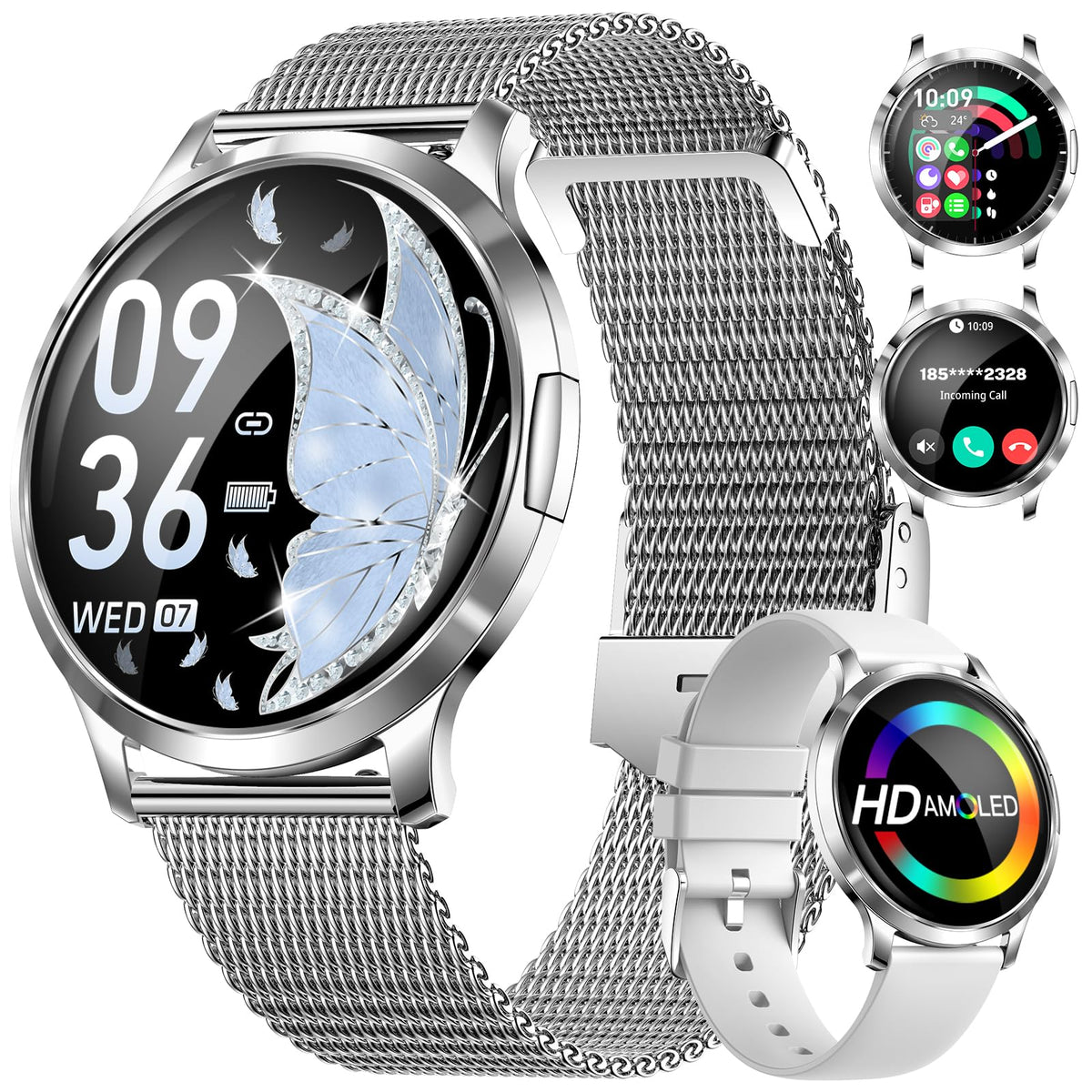 Dremac Smart Watch(Make Call/Thin),1.32 ' ' Amoled Curved Display For Android Iphone,Smart Watches For Women With Heart Rate Mon