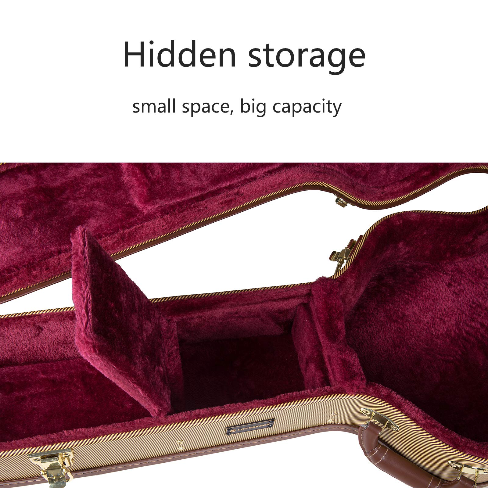 Crossrock Hardshell Arch Top Wood Case Fits Om, Martin 000 Guitars Vinyl Tweed(Crw600Omtw)