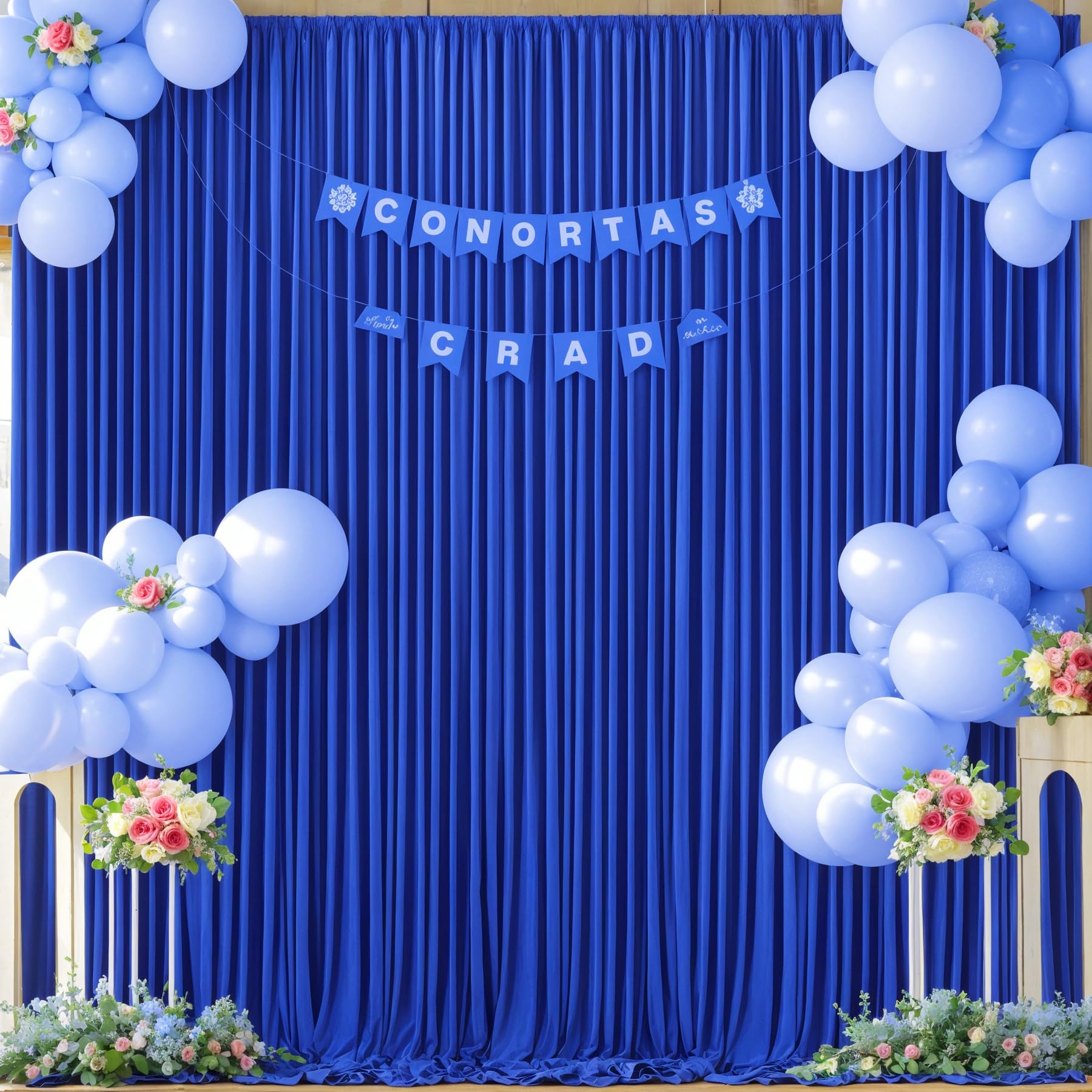 Royal Blue Backdrop Curtain For Parties Wrinkle Free Blue Photo Curtains Backdrop Drapes Fabric Decoration For Wedding Birthday