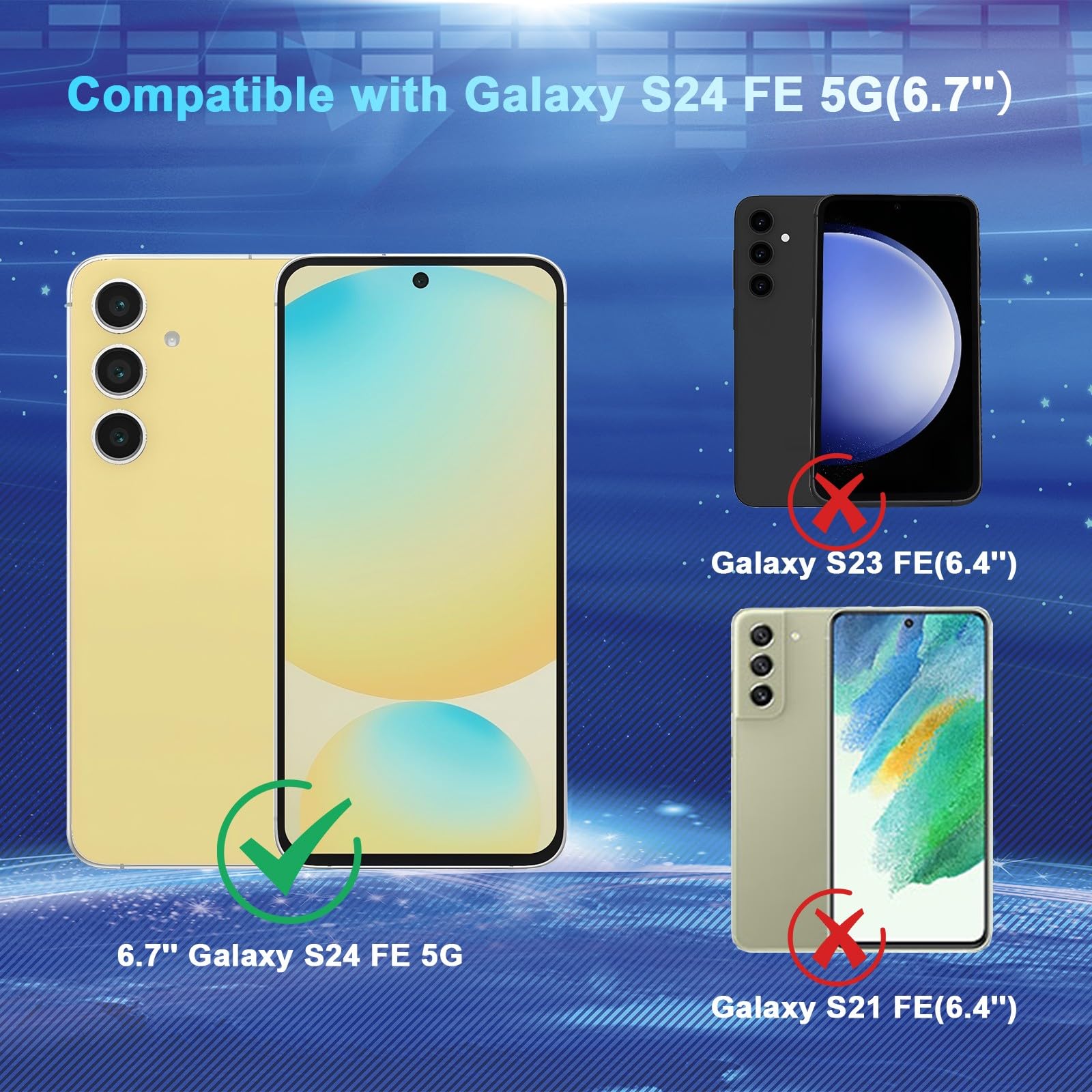 Cwqzguf 2+2 Pack Galaxy S24 Fe Privacy Screen Protector   2 Pack Privacy Film + 2 Pack Camera Lens Tempered Glass, High Clarity