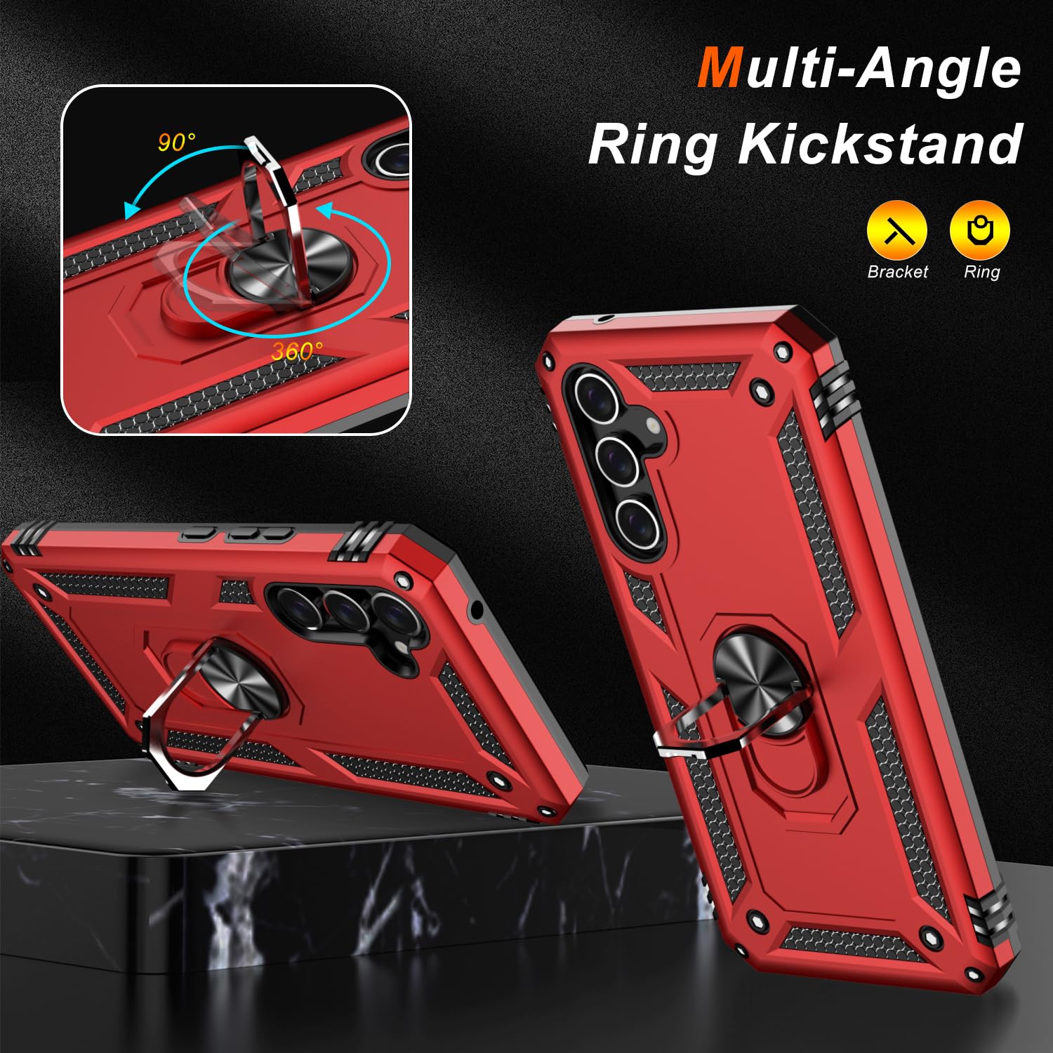 Lumarke For Galaxy A54 Case With Screen Protector,Pass 16Ft. Drop Tested Military Grade Protective Phone Cover With Magnetic Rin