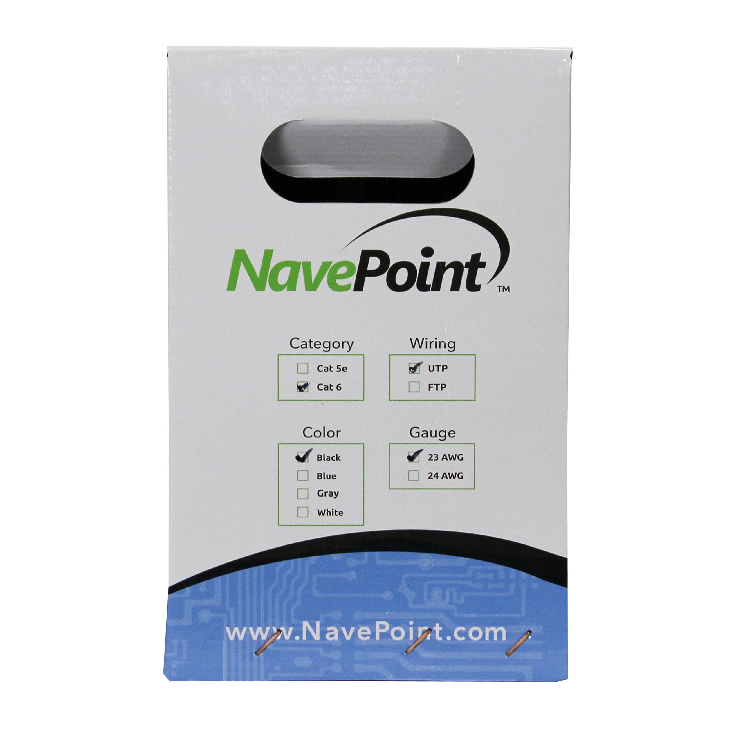 Navepoint Cat6 Ethernet Cable   Cca Bulk Cat6 Cable 250Ft Ethernet Cable, 550Mhz, 23Awg 4 Pair, Unshielded Twisted Pair (Utp), S