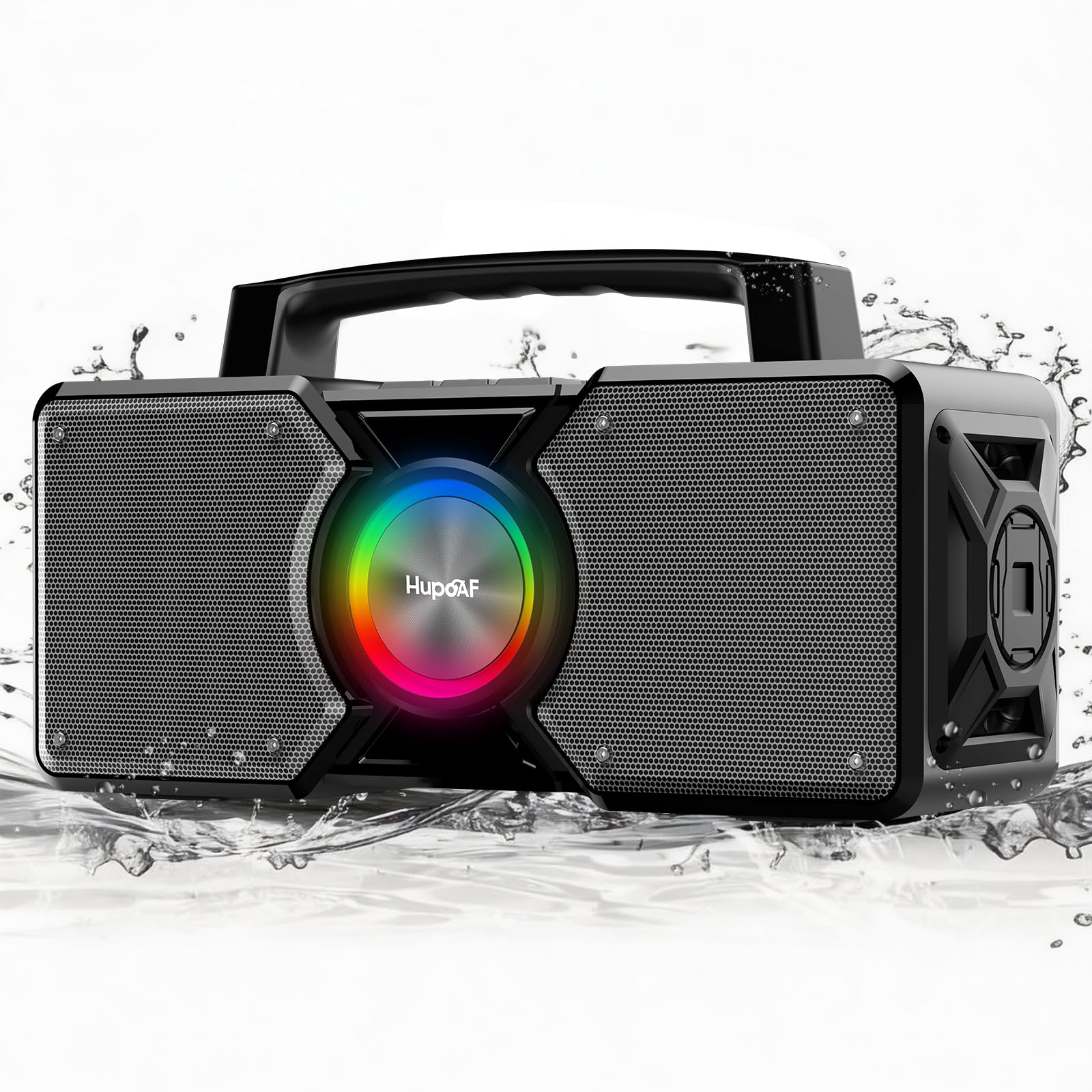 Hupoaf Speakers Bluetooth Wireless,160W Max Loud Bass Outdoor Speaker, IPX7 Waterproof, Boombox Sound, All Day Battery, Wireless