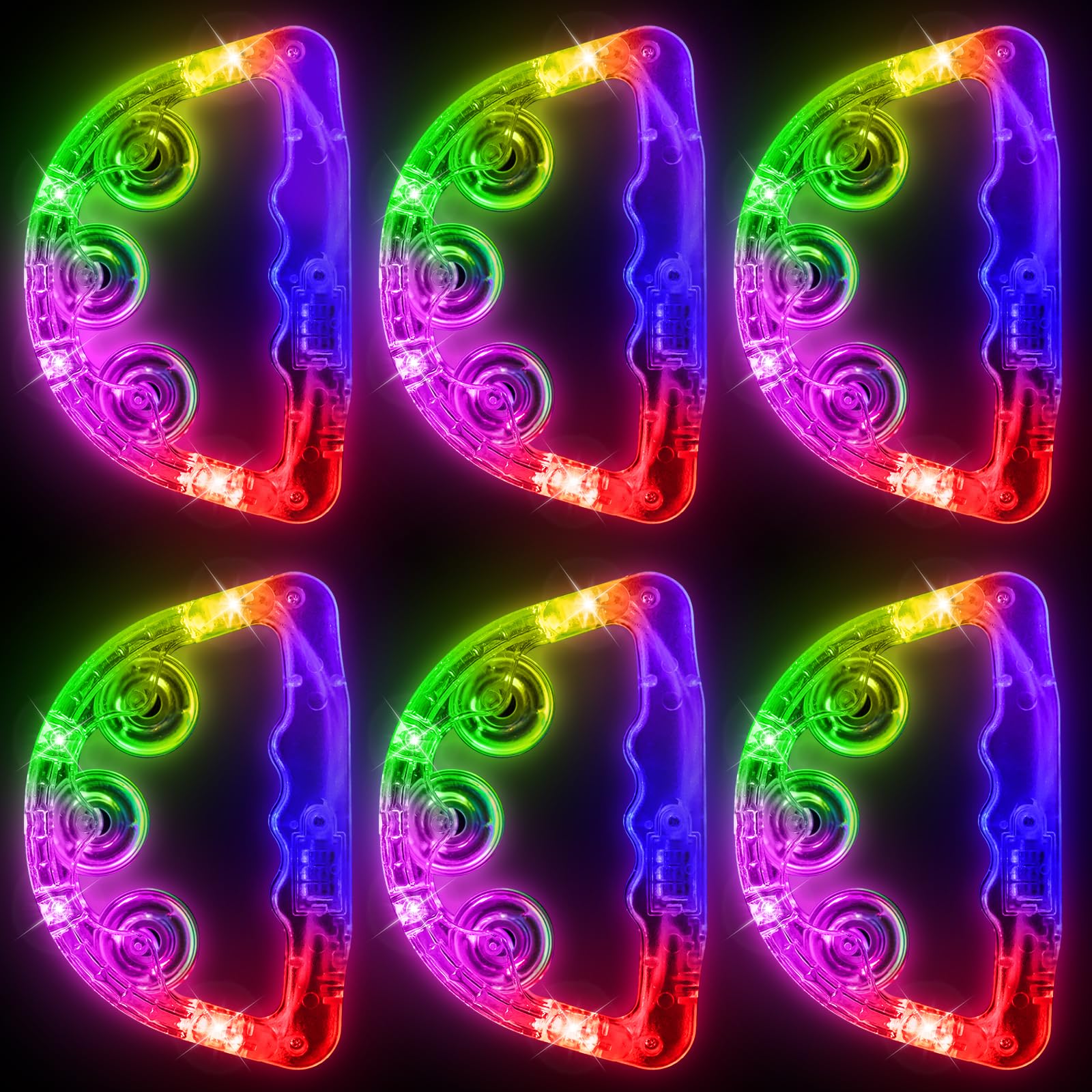 Aywewii Led Tambourine, Light Up Toys Handheld Musical Flashing Tamborine Autism Toys Party Supplies For Birthday Anniversaries 