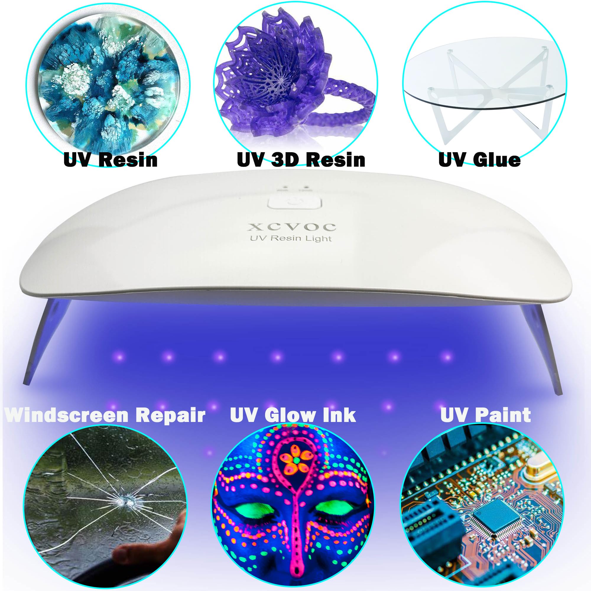 Large Uv Light For Resin Curing Lamp,Teeth Gems,Screen Printing,Uv Glue,Glass Windshield Repair,3D Printer Uv Resin Fast Curing