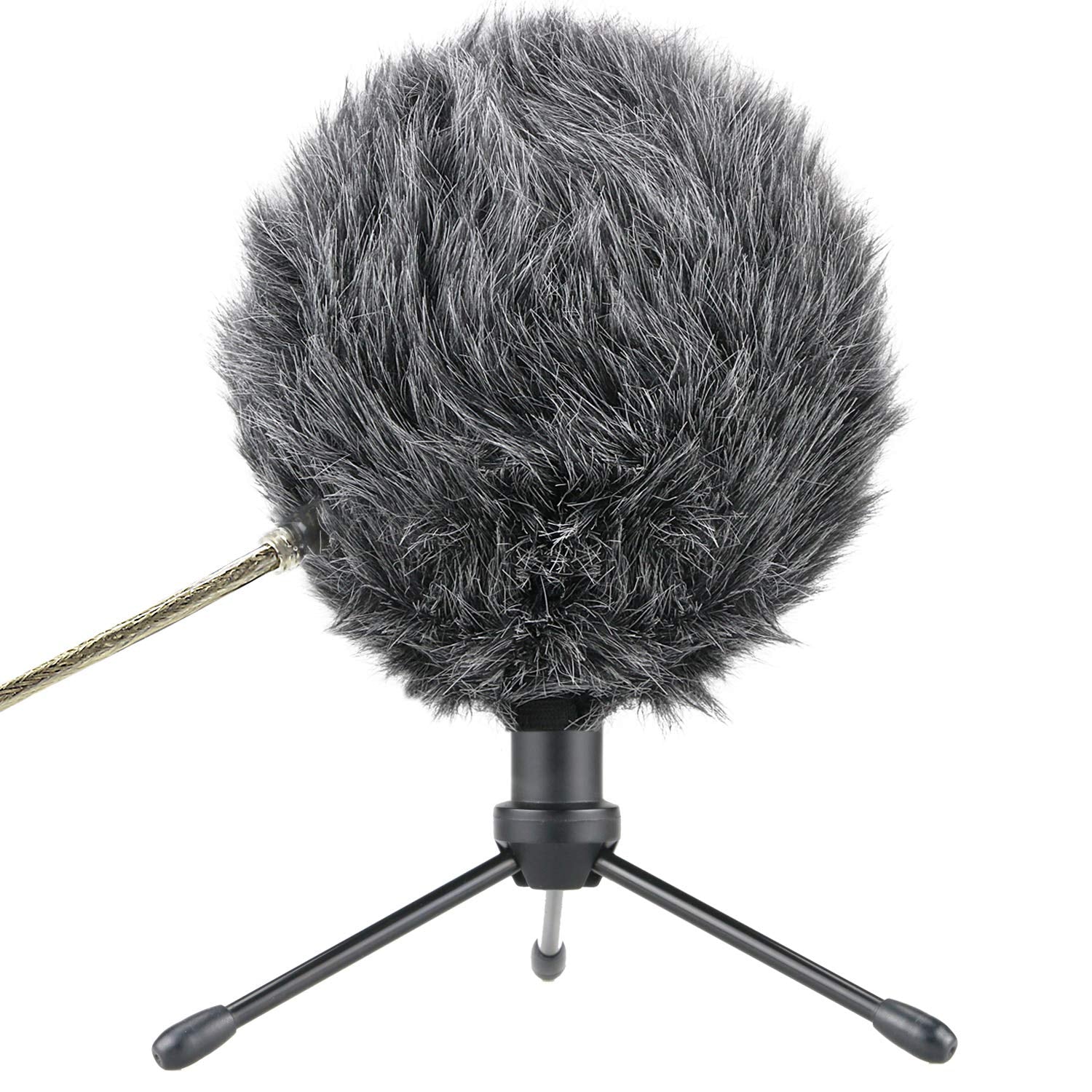 Sunmon Deadcat Mic Windshield Fur Filter For Blue Snowball Ice Condenser Microphone   Outdoor Mic Windscreen Wind Muff (Grey)