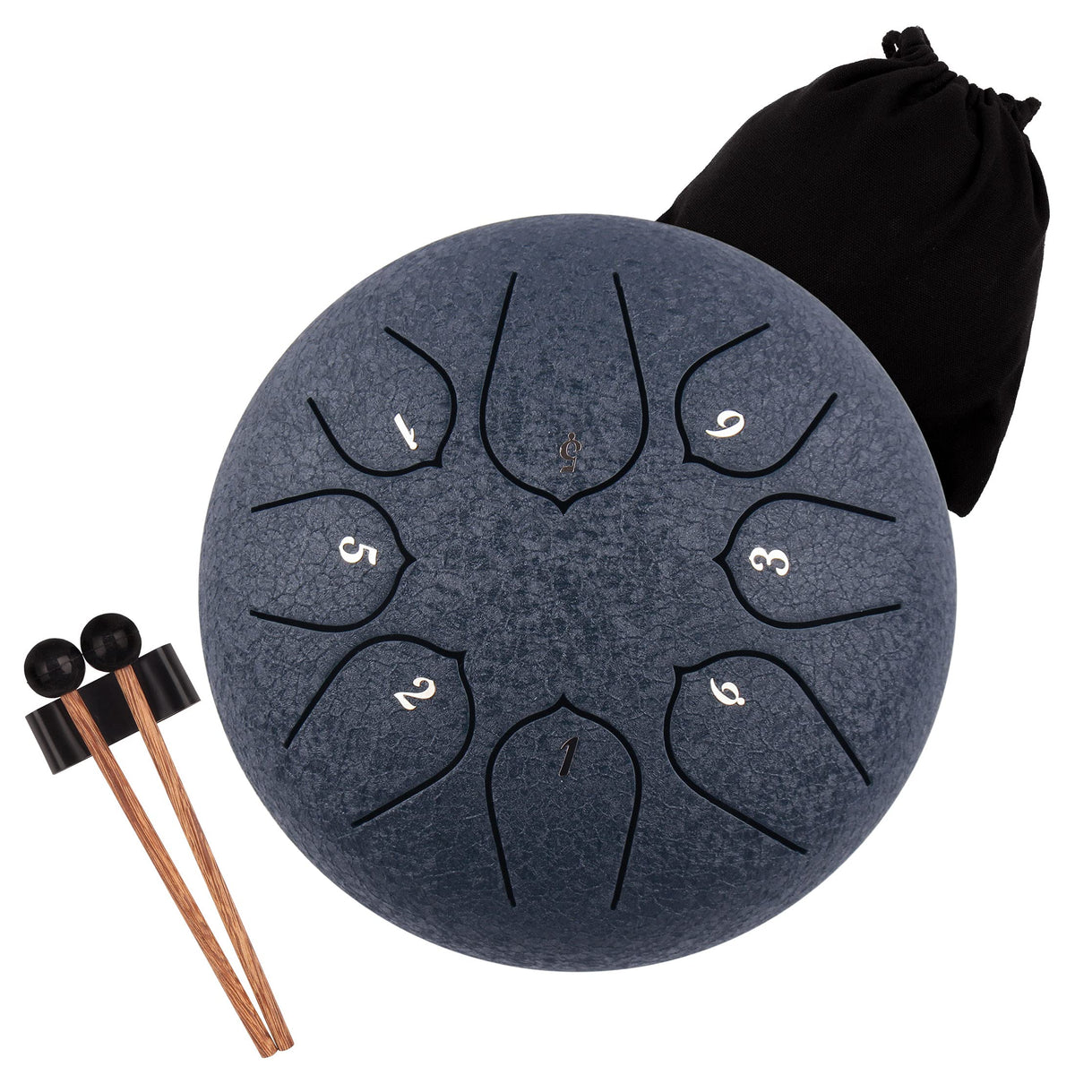 Lomuty Steel Tongue Drum - 8 Notes 6 Inches - Percussion Instrument -Handpan Drum With Bag, Music Book, Mallets, Finger Picks (6