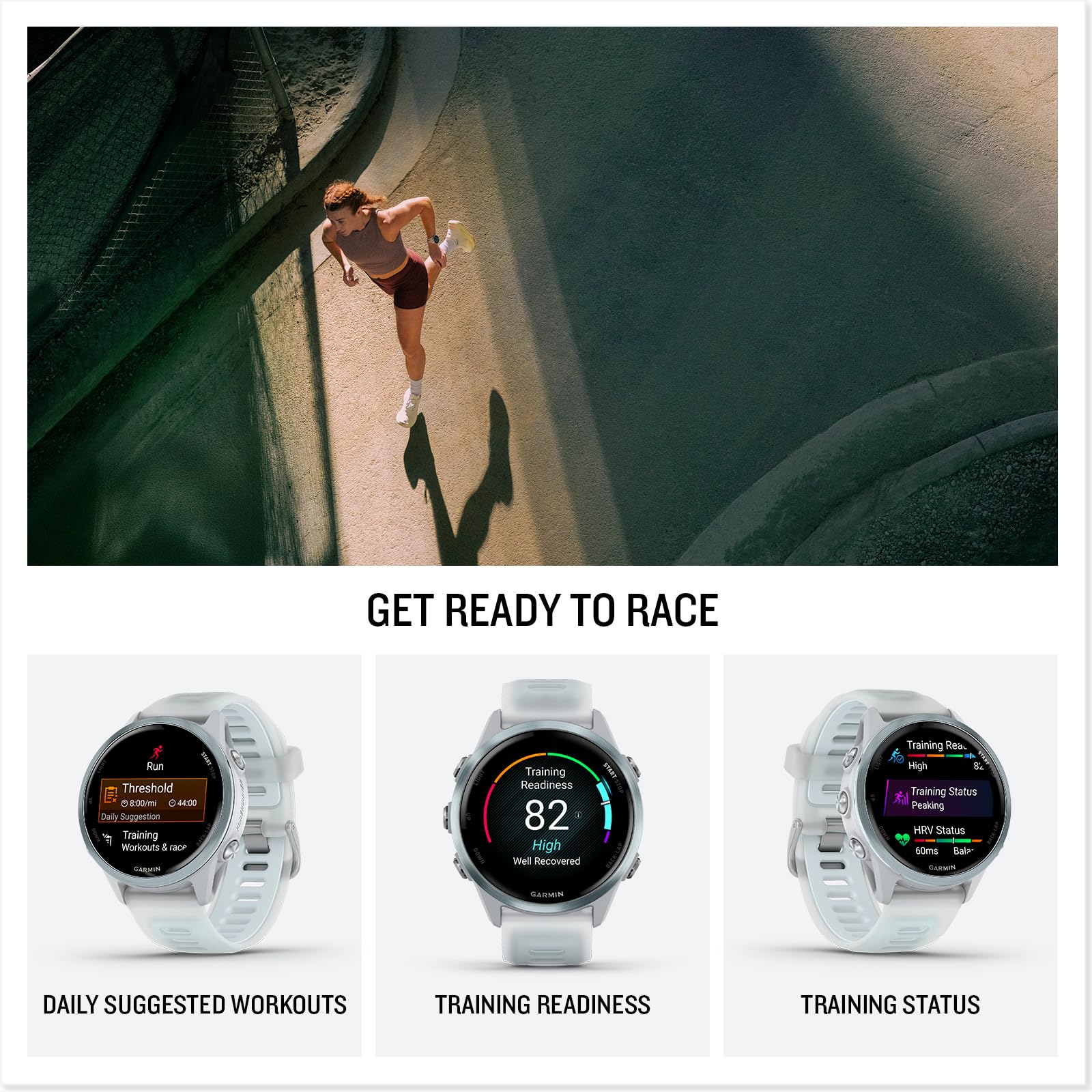 Garmin Forerunner 570, 42Mm, Advanced Gps Running And Triathlon Smartwatch, Amoled Display, Training And Recovery Features, Clou
