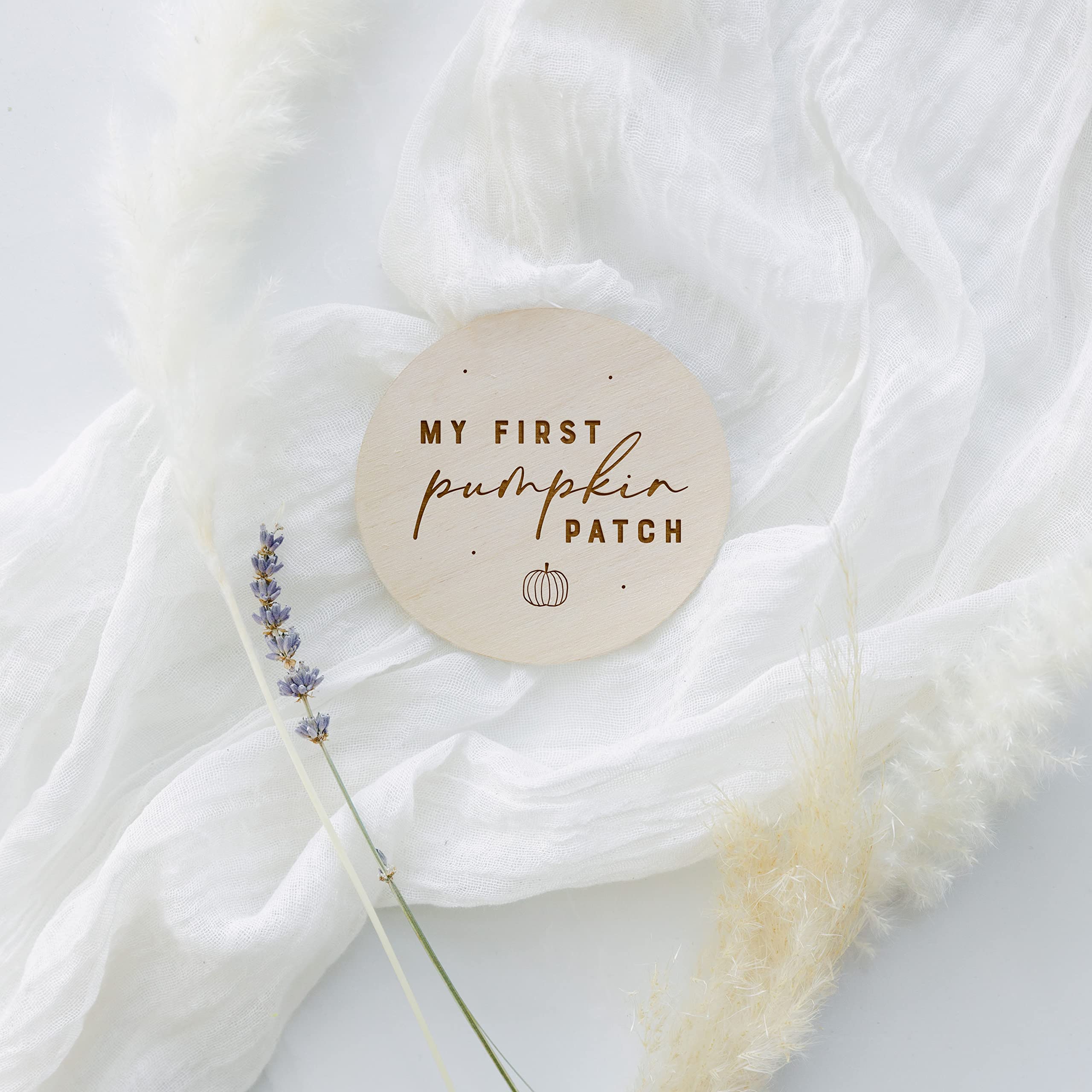 The Cotton & Canvas Co. My First Pumpkin Patch Wooden Milestone Card, Baby'S First Year, Baby'S First Holiday, Baby Shower, Newb