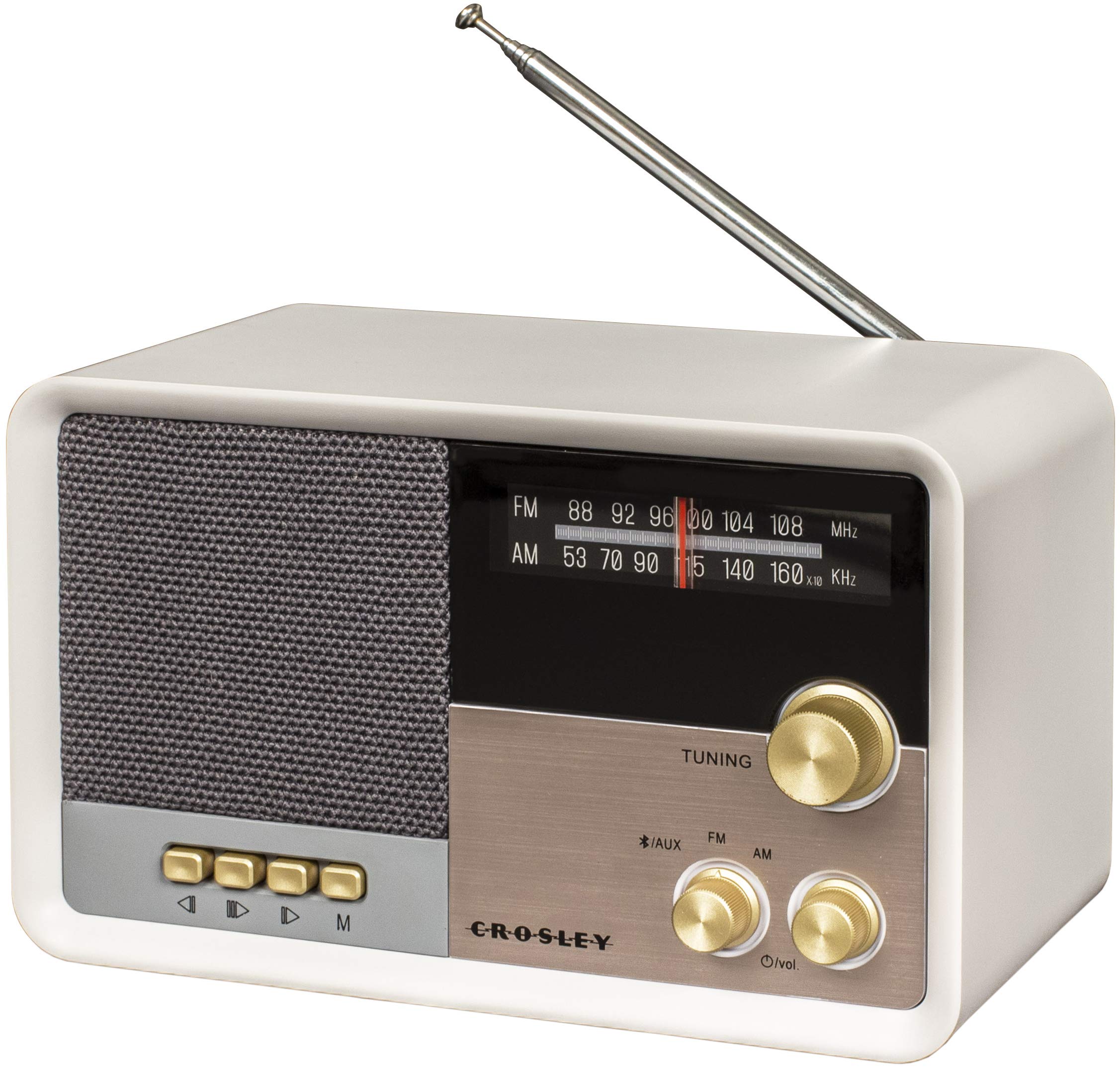 Crosley Cr3036D-Ws Tribute Vintage Am/Fm Bluetooth Radio, White Sand