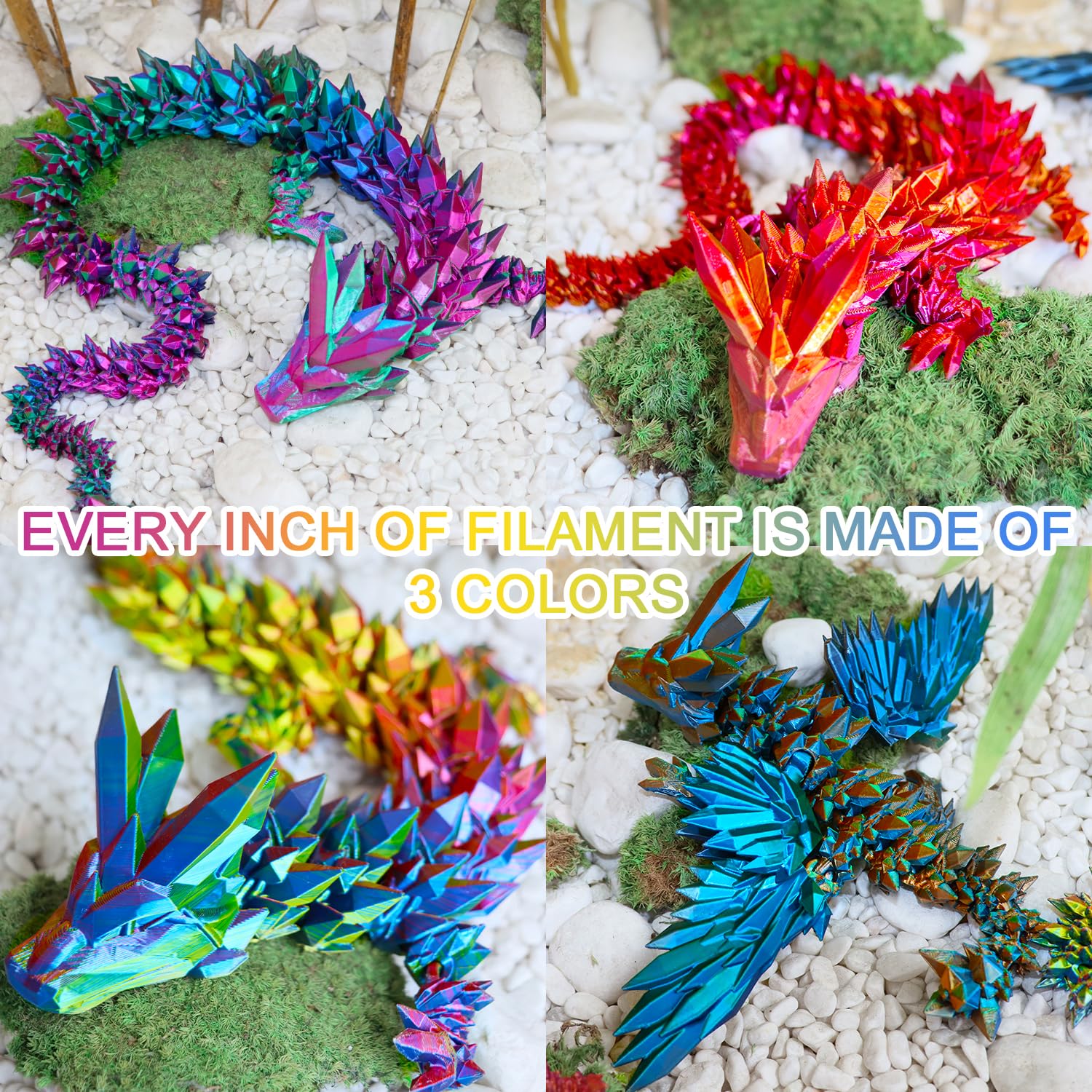 Lovoon 3D Tri Colors Pla Printer Filament 1.75Mm, Silk Pla Red Yellow Blue, 3D Printing Filament +/ 0.02Mm, Most 3D Printer And