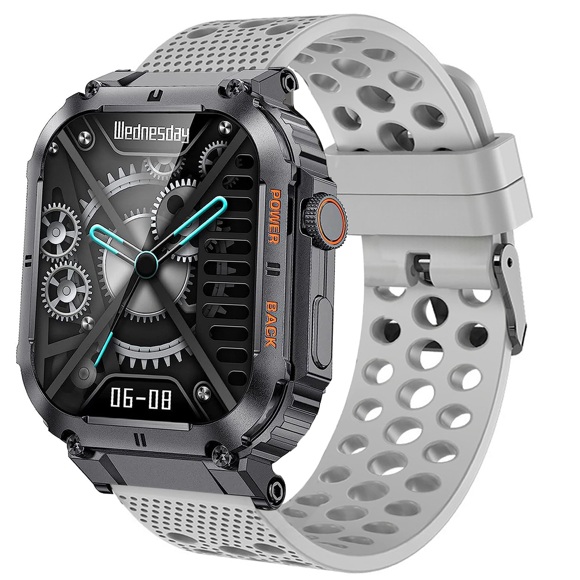 22Mm Watch Band, Lamshaw Silicone Replacement Wristbands Sport Strap With Metal Buckle Compatible With Kaclut Smart Watch/Eigiis